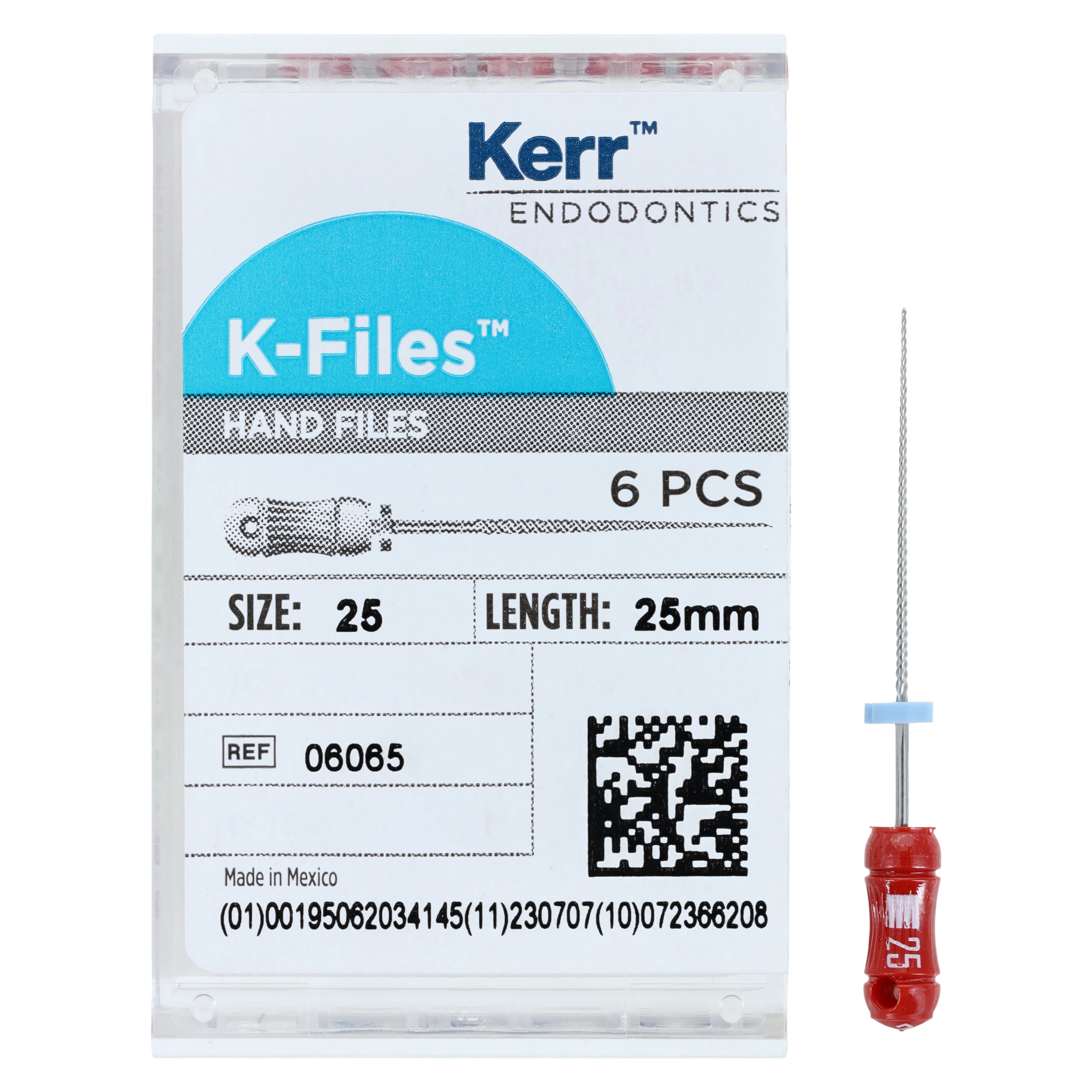 Kerr Endodontics K-Files Stainless Steel, 25mm, Size #25, Red, 6/Pack, 06065 thumbnail 4