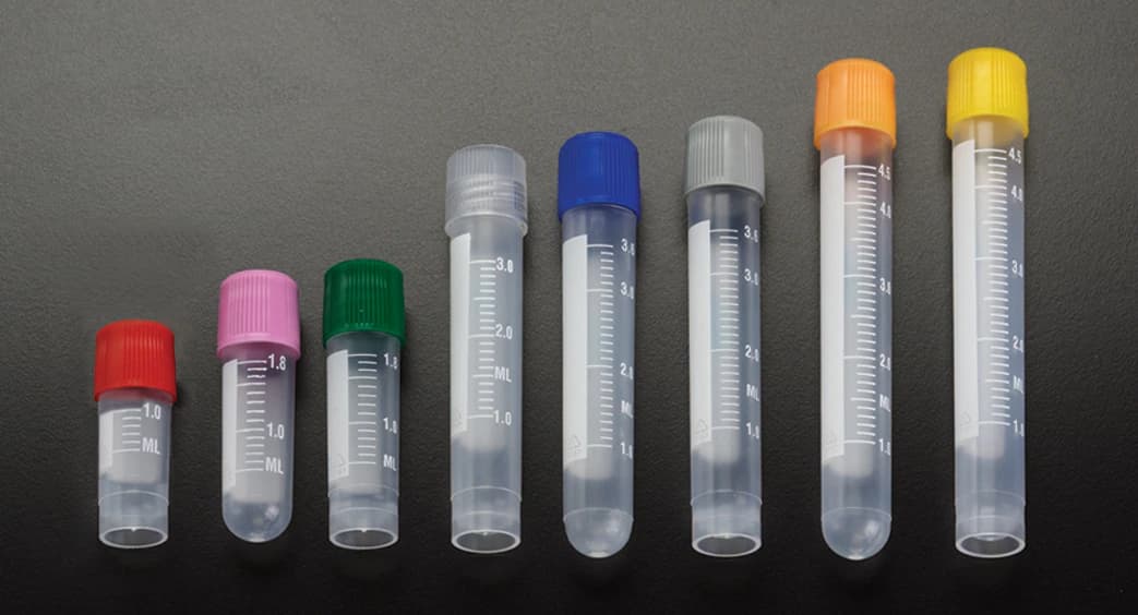 Simport Scientific Sample Tube, 5mL, Polypropylene, Printed Graduations, External Thread, Clear, Without Cap, 1000/Case - Tube Sample RB Printed W/o Cap - Image 1