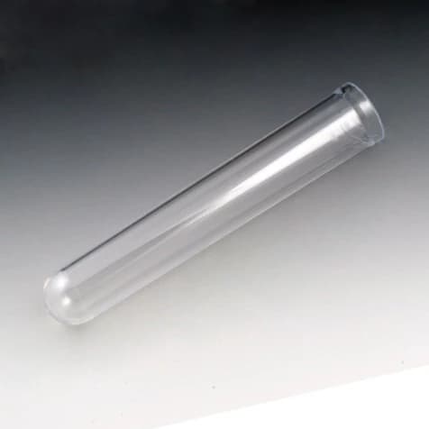 Globe Scientific Polystyrene Culture Test Tube, 14 mL, 17x100 mm, Round Bottom, No Closure, Non-Sterile, Disposable, 1000/Case - Culture Tube Test Polystyrene - Image 1