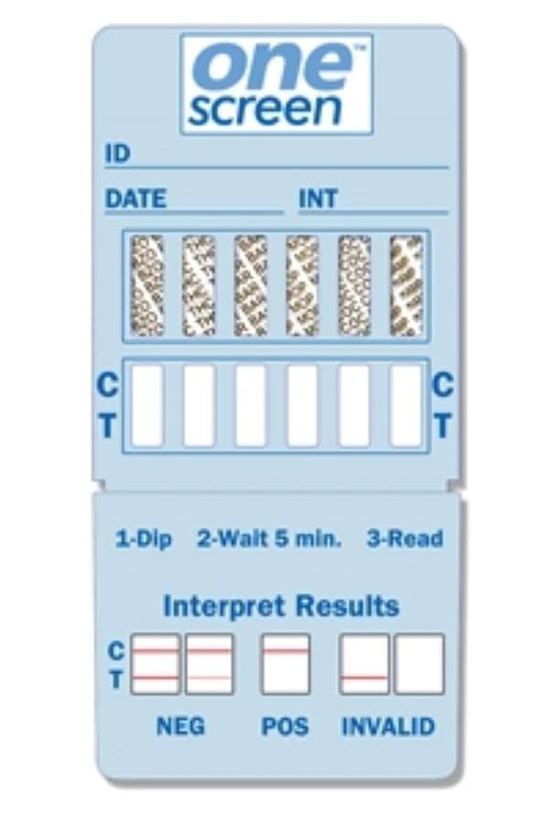 OneScreen 12 Panel Drug Screen Dip Card Test Kit, CLIA Waived, 25/Box - One Screen Drug Dip Card - Image 1