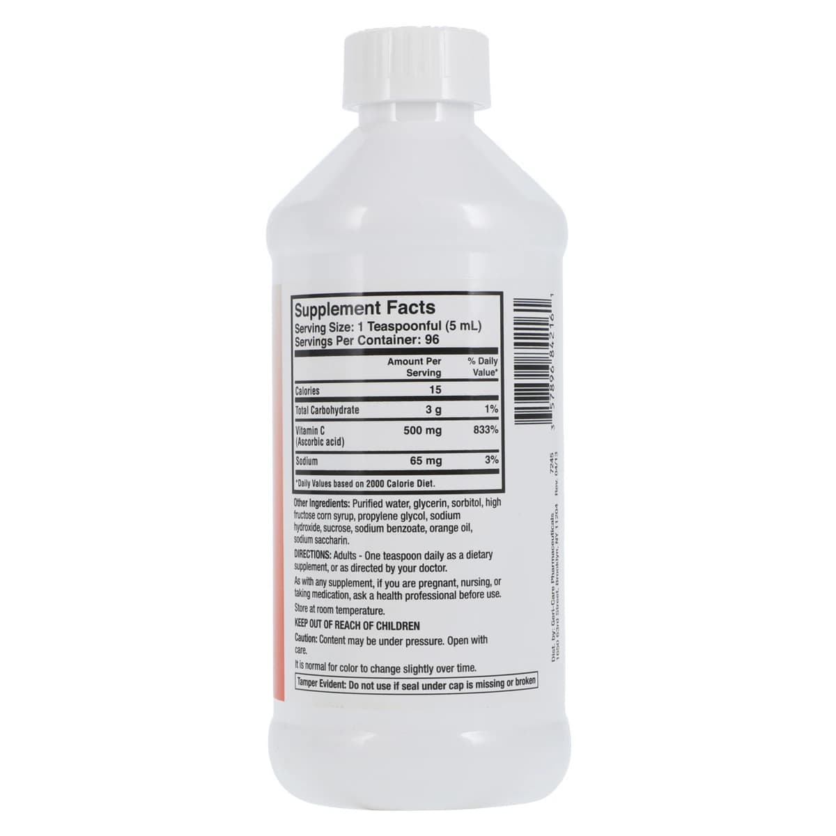 Geri-Care Ascorbic Acid Oral Liquid, Vitamin C 500 mg, 16 oz Bottle thumbnail 2