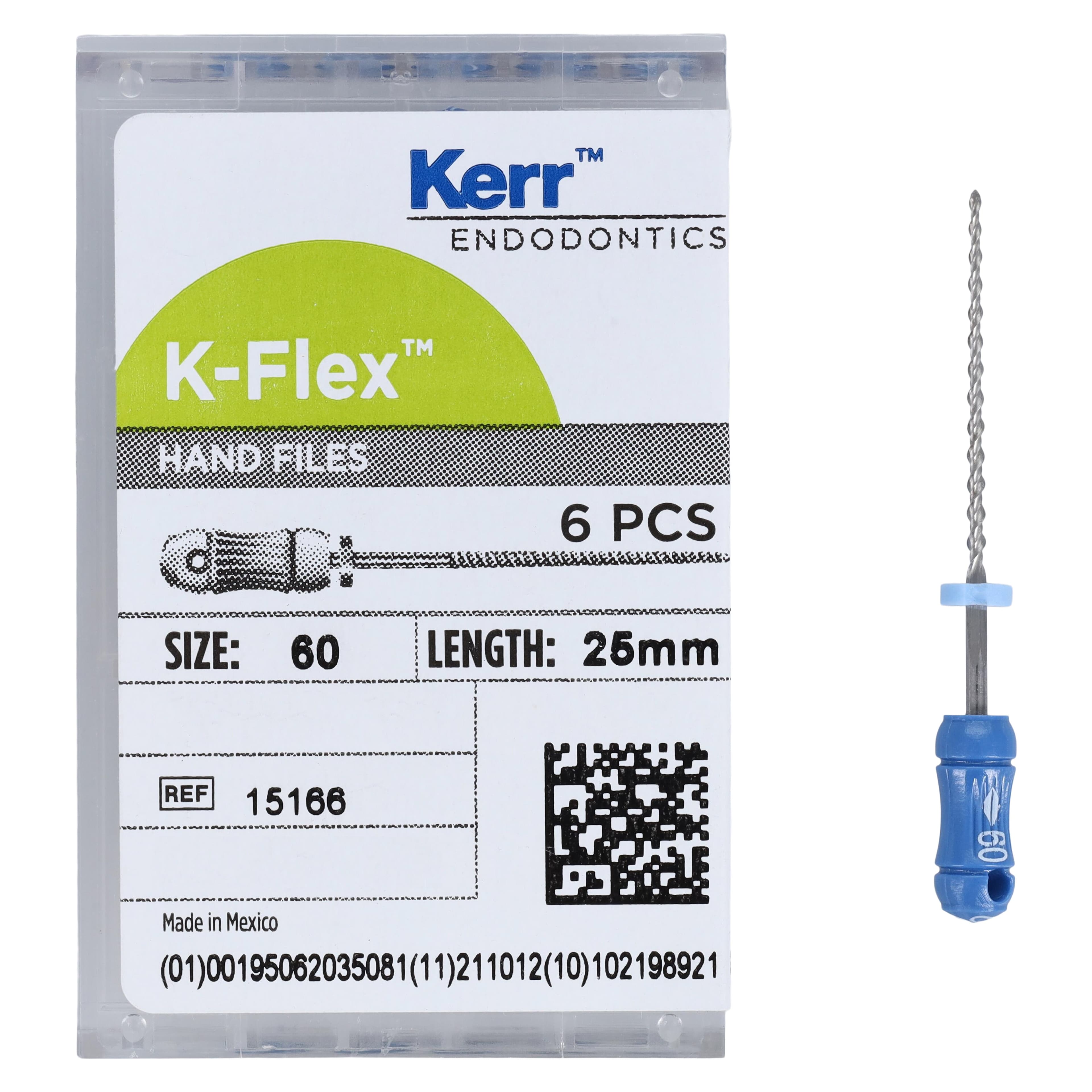 Kerr K-Flex Endodontic Files, #60, 25 mm, Blue, Stainless Steel, 6/Pack, 15166 thumbnail 4