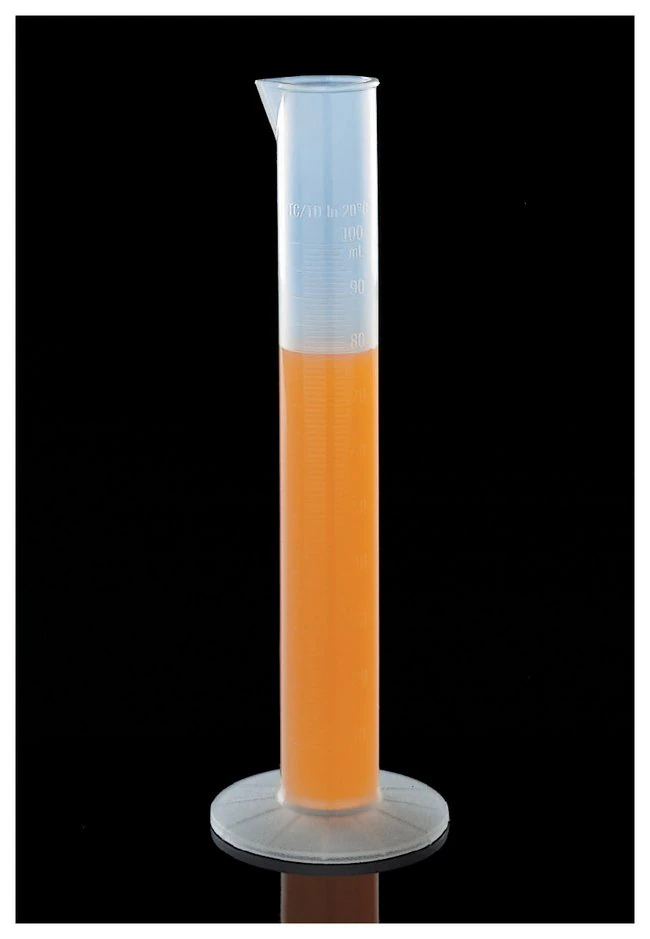 Nalgene Graduated Cylinder, Polypropylene, Pour Spout, Clear, 100mL, Economy, Each - Cylinder Graduated Economy PP - Image 1