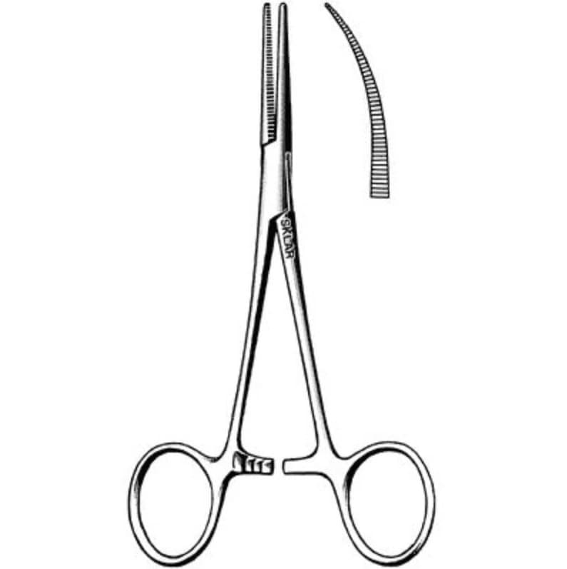 Sklar Halsted Mosquito Micro Forceps, Curved, 5" Stainless Steel, Each - Forcep Mosquito Curved SS - Image 1