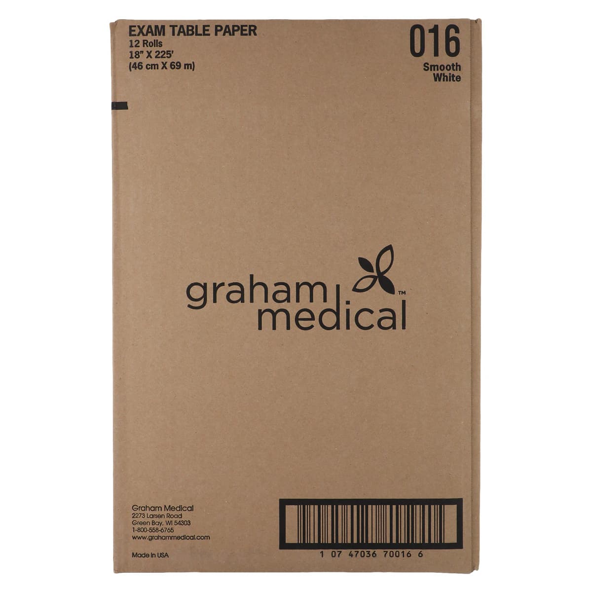 Graham Medical Table Paper Smooth Standard White, 18 in x 225 Feet, 12/Case thumbnail 3