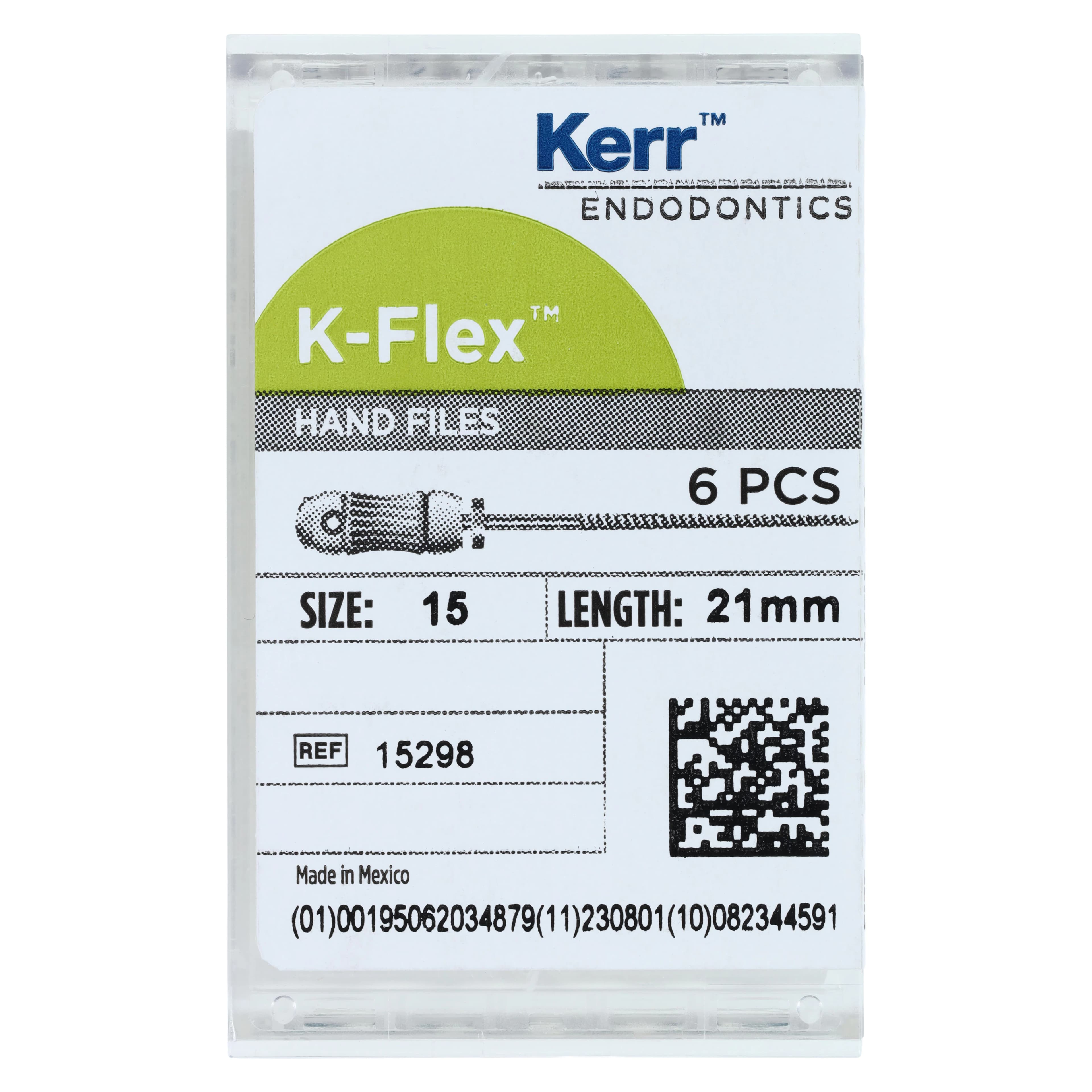 Kerr K-Flex Files, Stainless Steel, Size #15, 21mm, White, 6/Pack, 15298 thumbnail 5