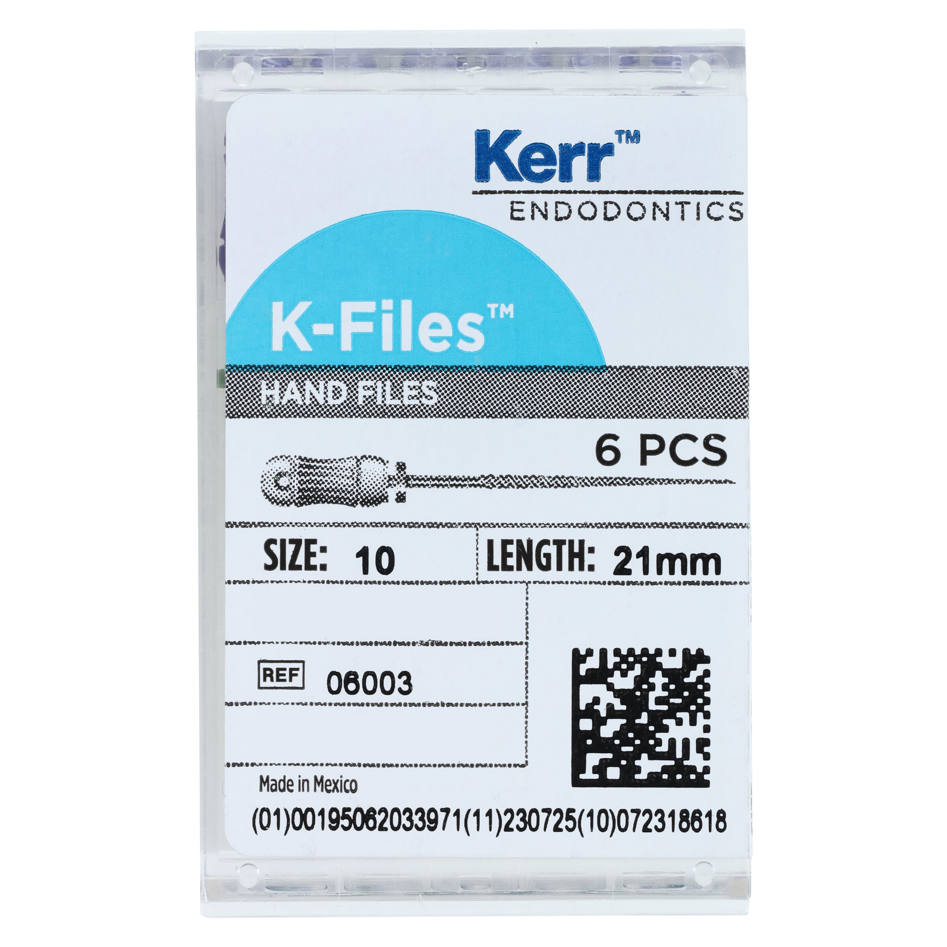 Kerr (SybronEndo) K-Files Stainless Steel, Size #10, 21mm, Purple, 6/Pack, 06003 thumbnail 6