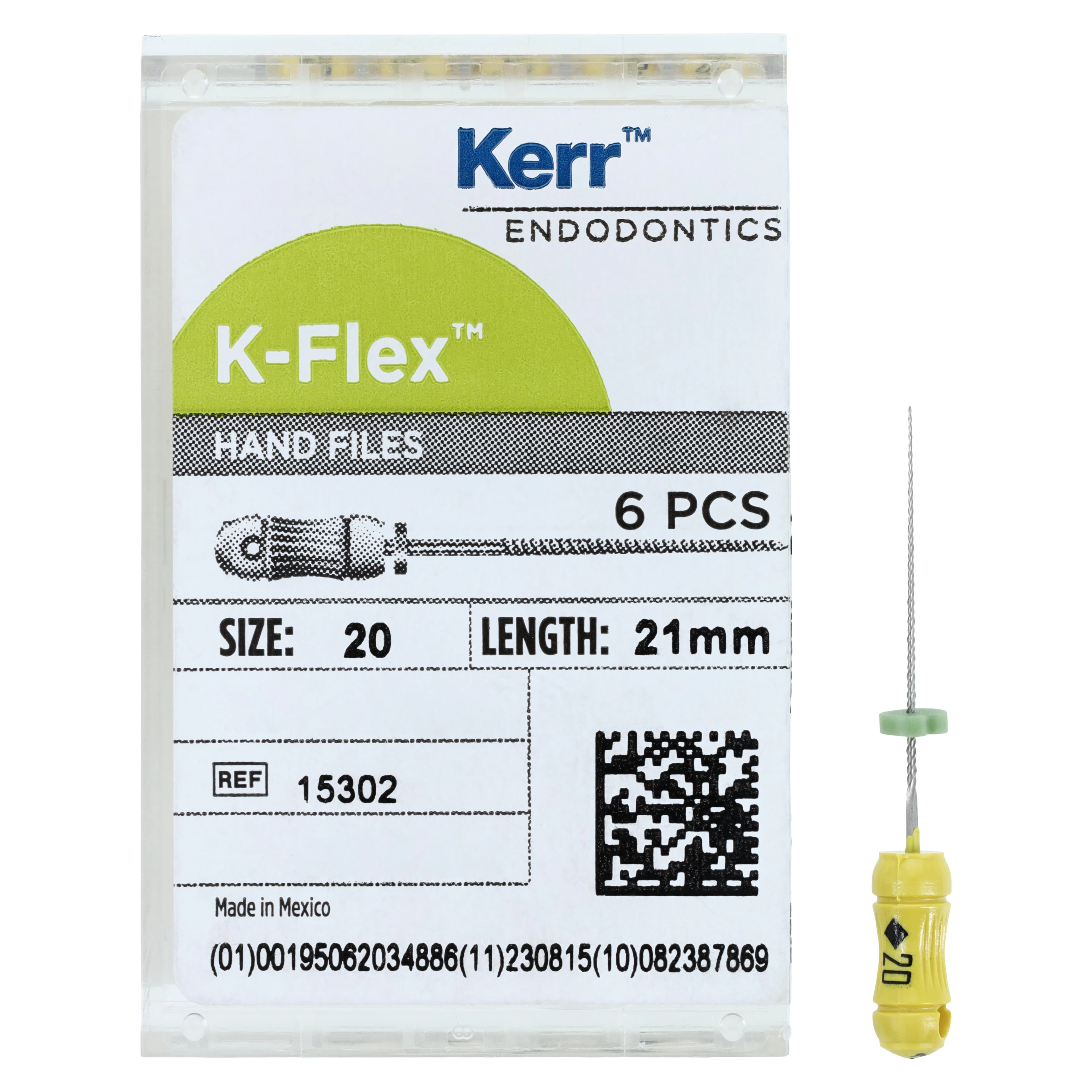 Kerr K-Flex Endodontic Files, #20 (Yellow), 21mm, Stainless Steel, 6/Box, 15302 thumbnail 4