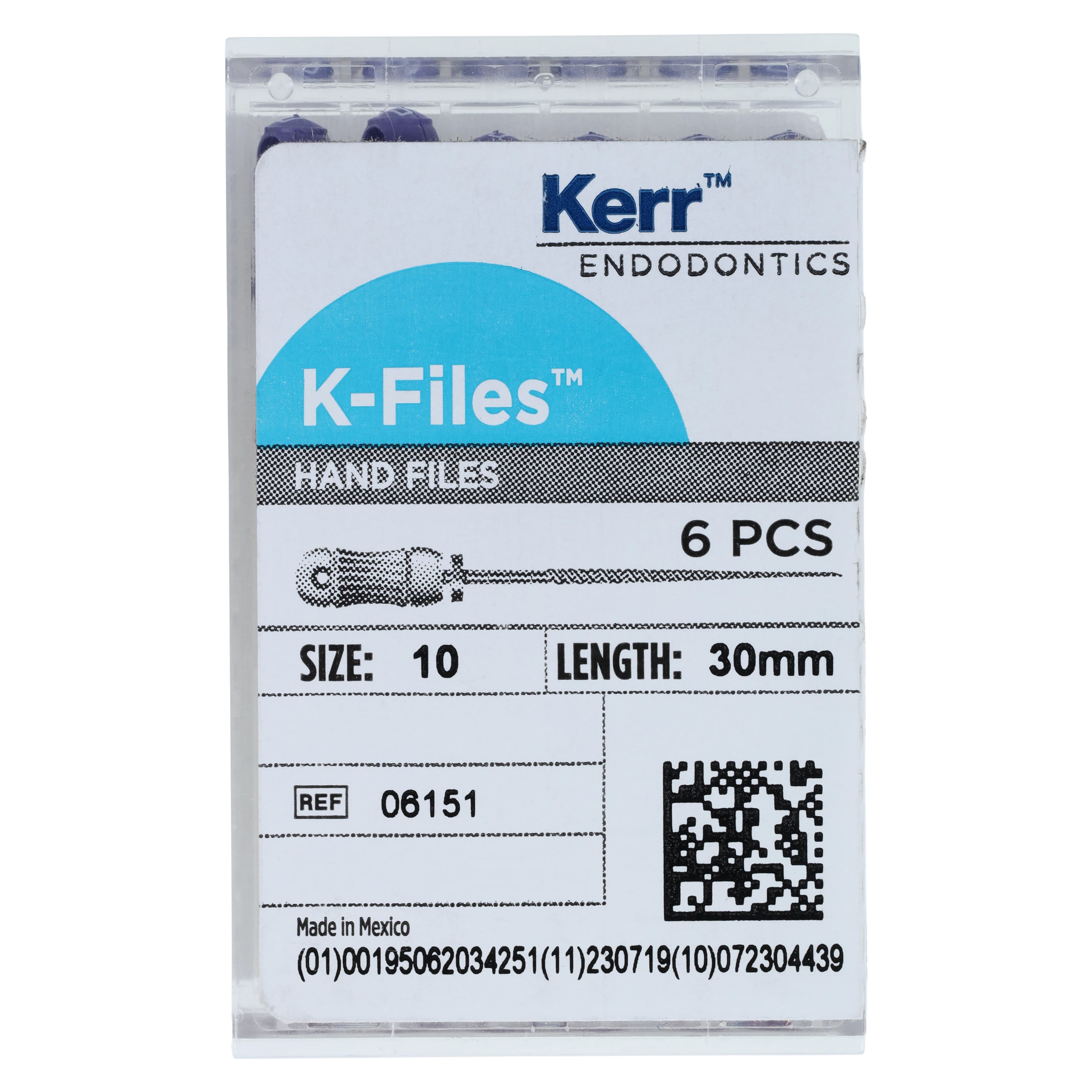 Kerr K-Files, Stainless Steel, 30 mm, #10, Purple, 6/Pk, 06151 thumbnail 5