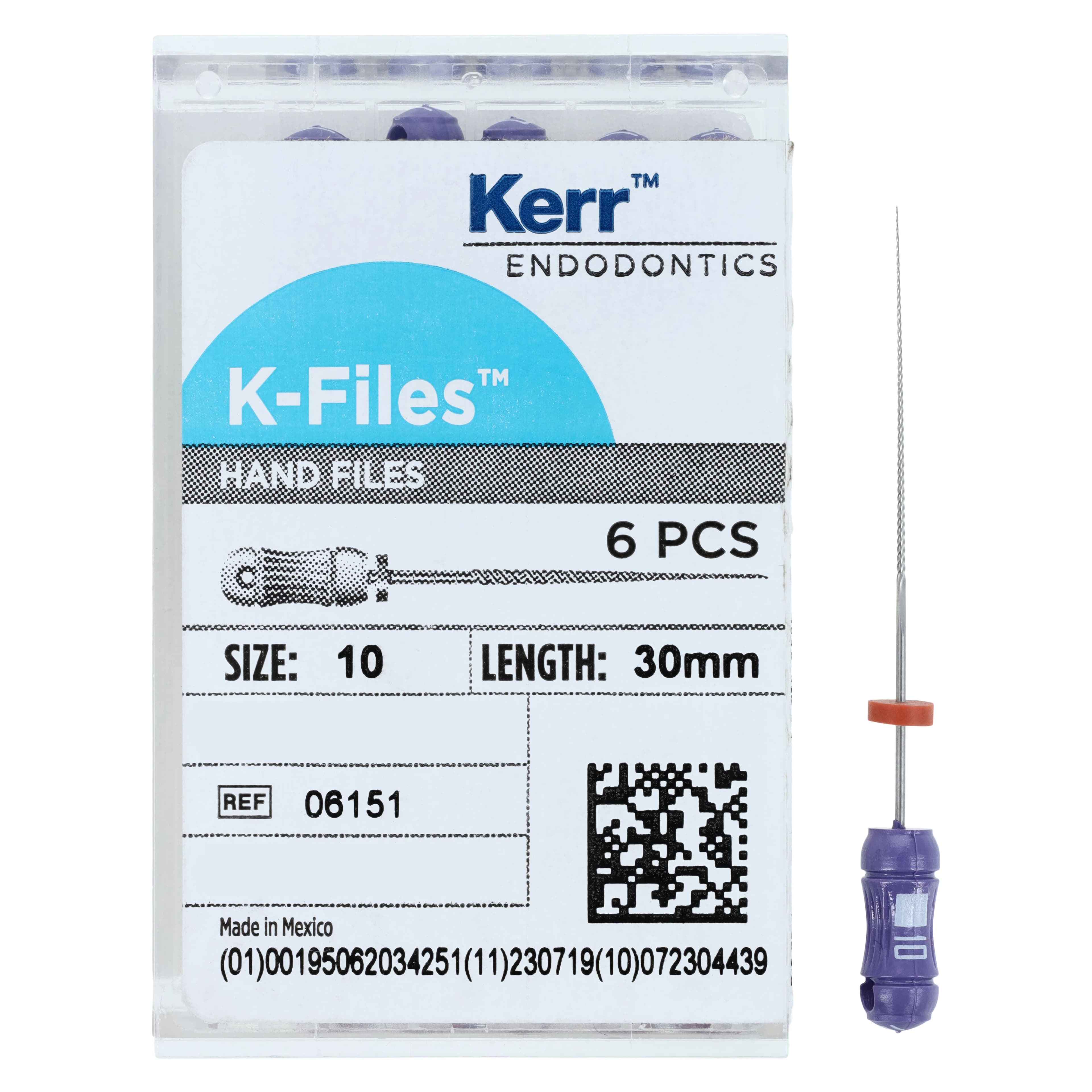 Kerr K-Files, Stainless Steel, 30 mm, #10, Purple, 6/Pk, 06151 thumbnail 4