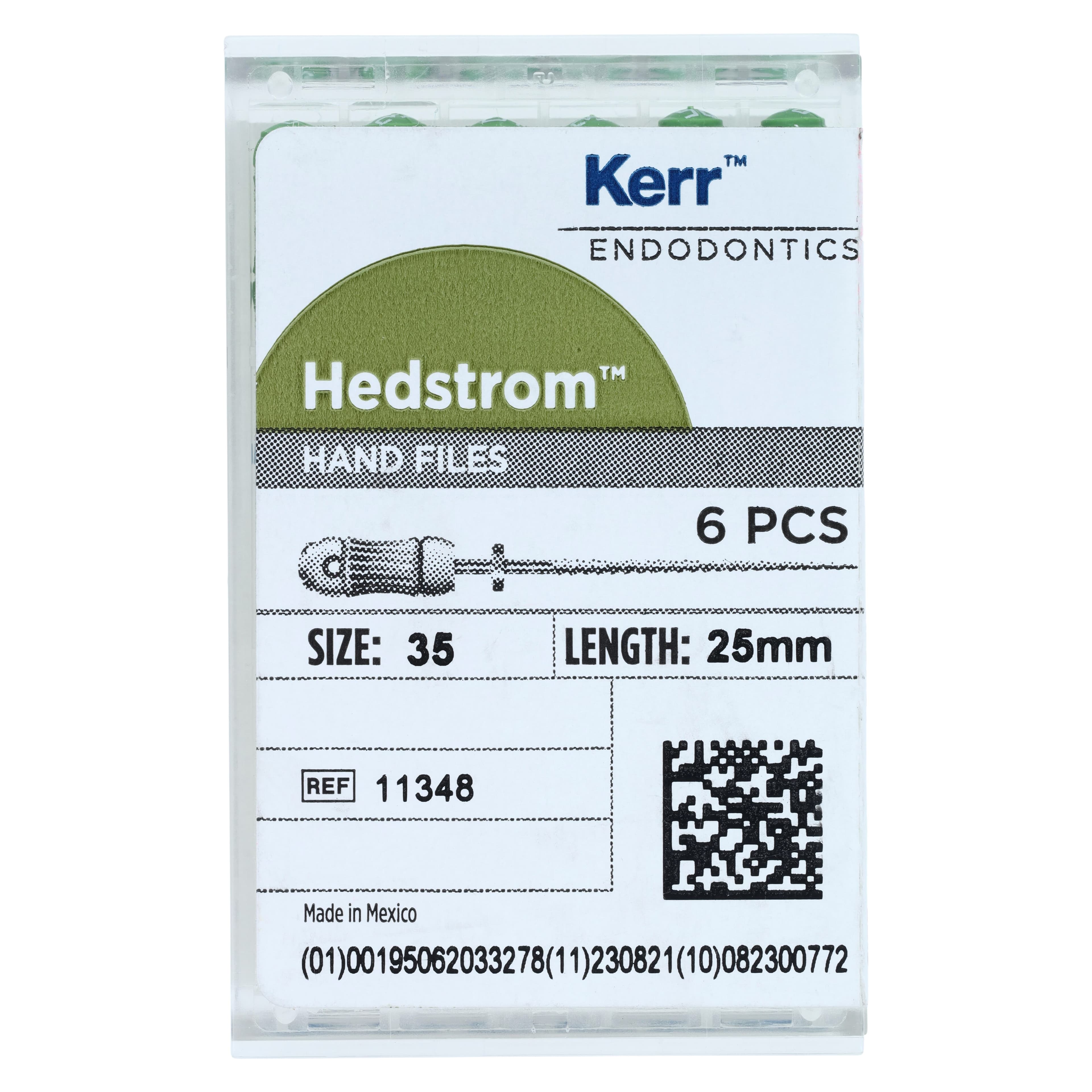 Sybron Endo Hedstrom Files, Stainless Steel, 25 mm, #35, Green, 6/Pk, 11348 thumbnail 5