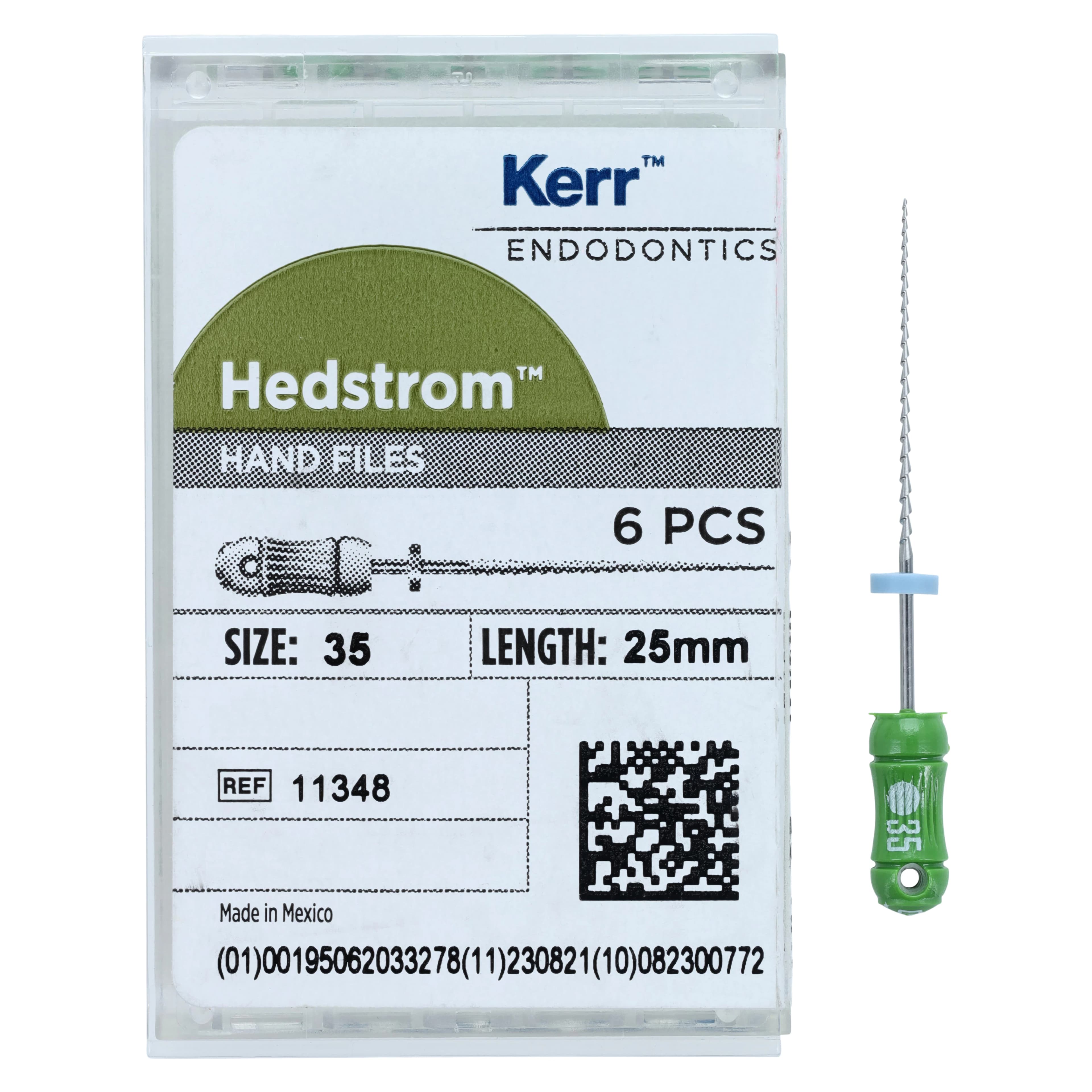 Sybron Endo Hedstrom Files, Stainless Steel, 25 mm, #35, Green, 6/Pk, 11348 thumbnail 4