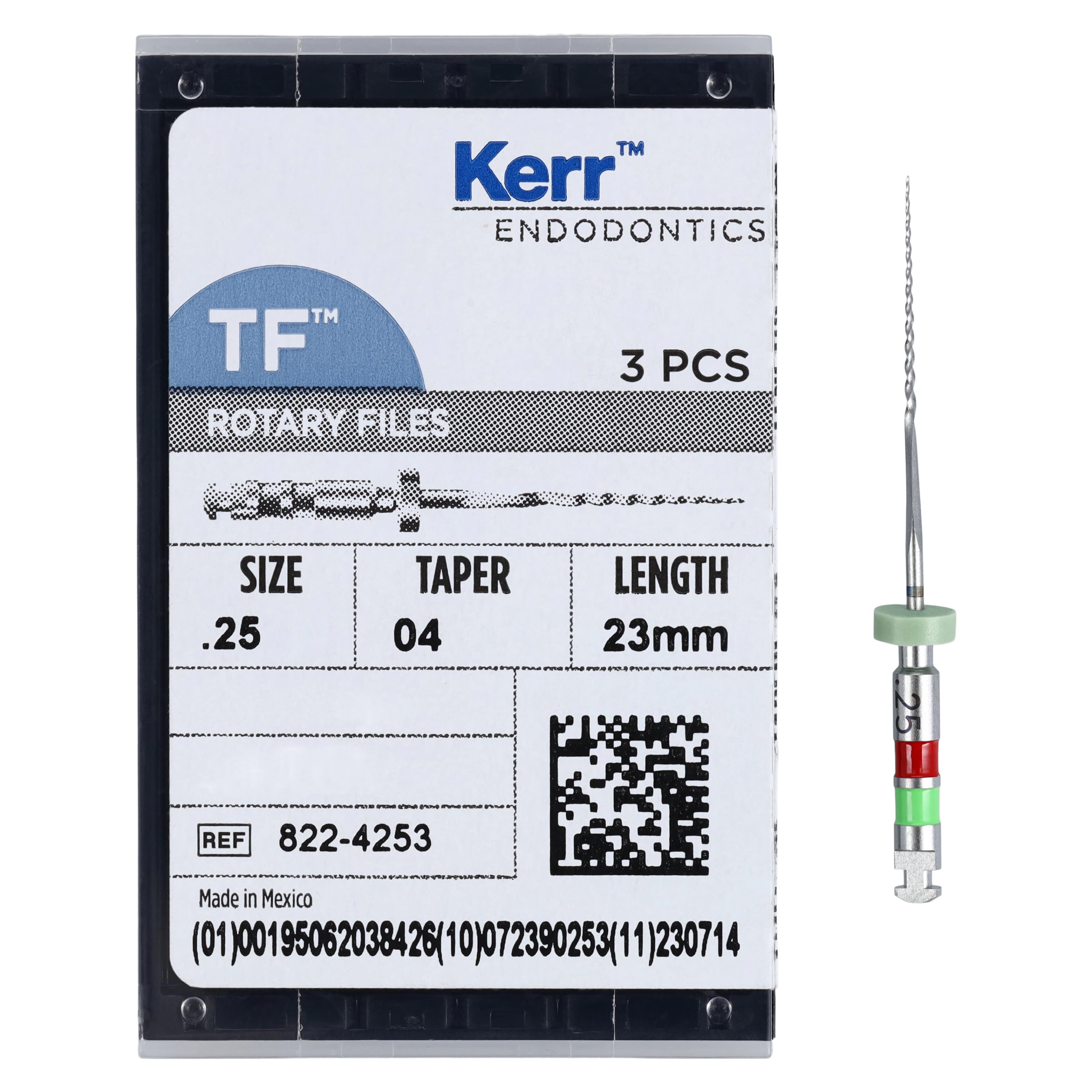 Kerr TF Twisted Files Rotary Endodontic File, NiTi, .25 Tip, .04 Taper, 23mm, 3/Pack, 822-4253 thumbnail 5
