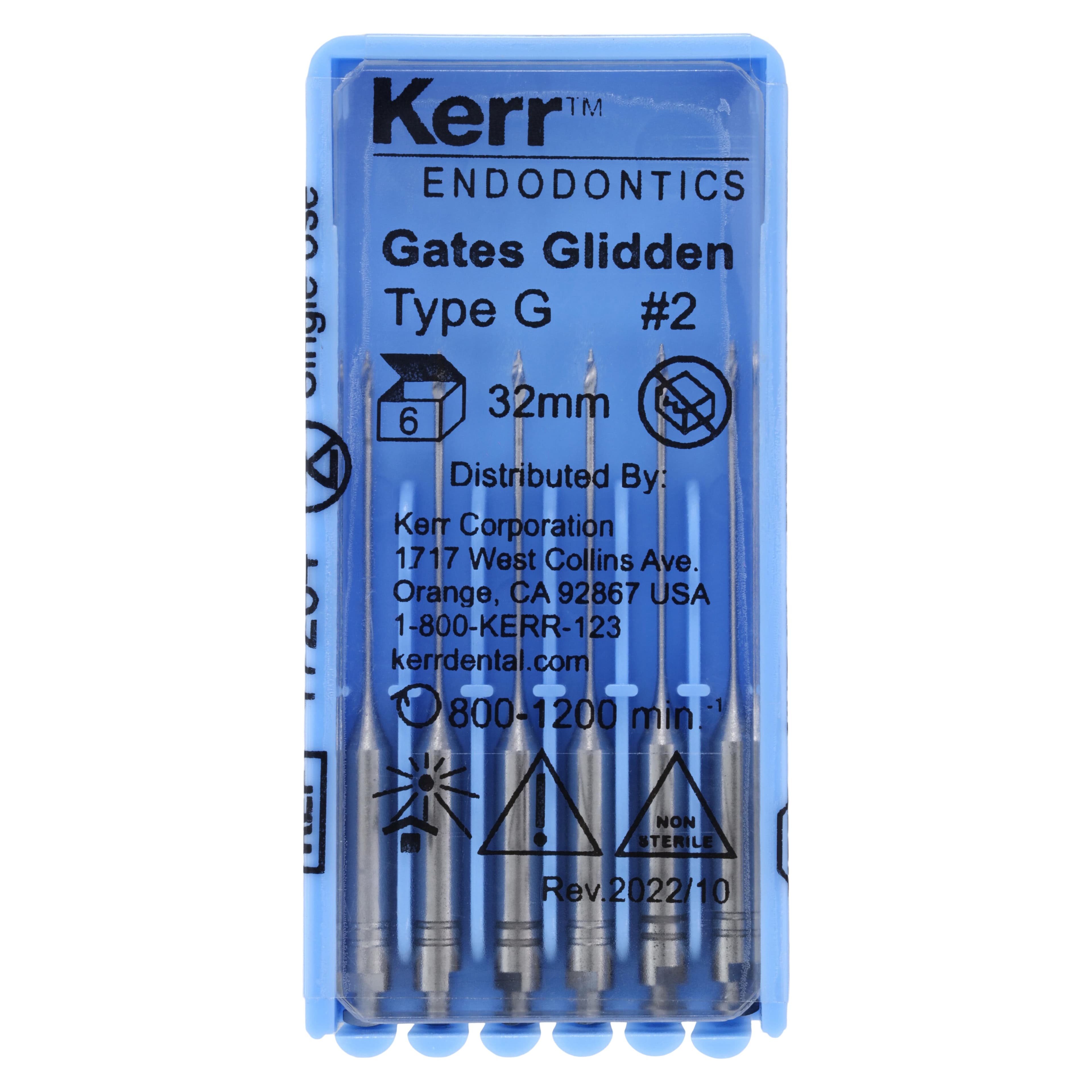 Kerr Gates Glidden Drills, RA, 32 mm, Size #2, 6/Pkg, 17284 thumbnail 4