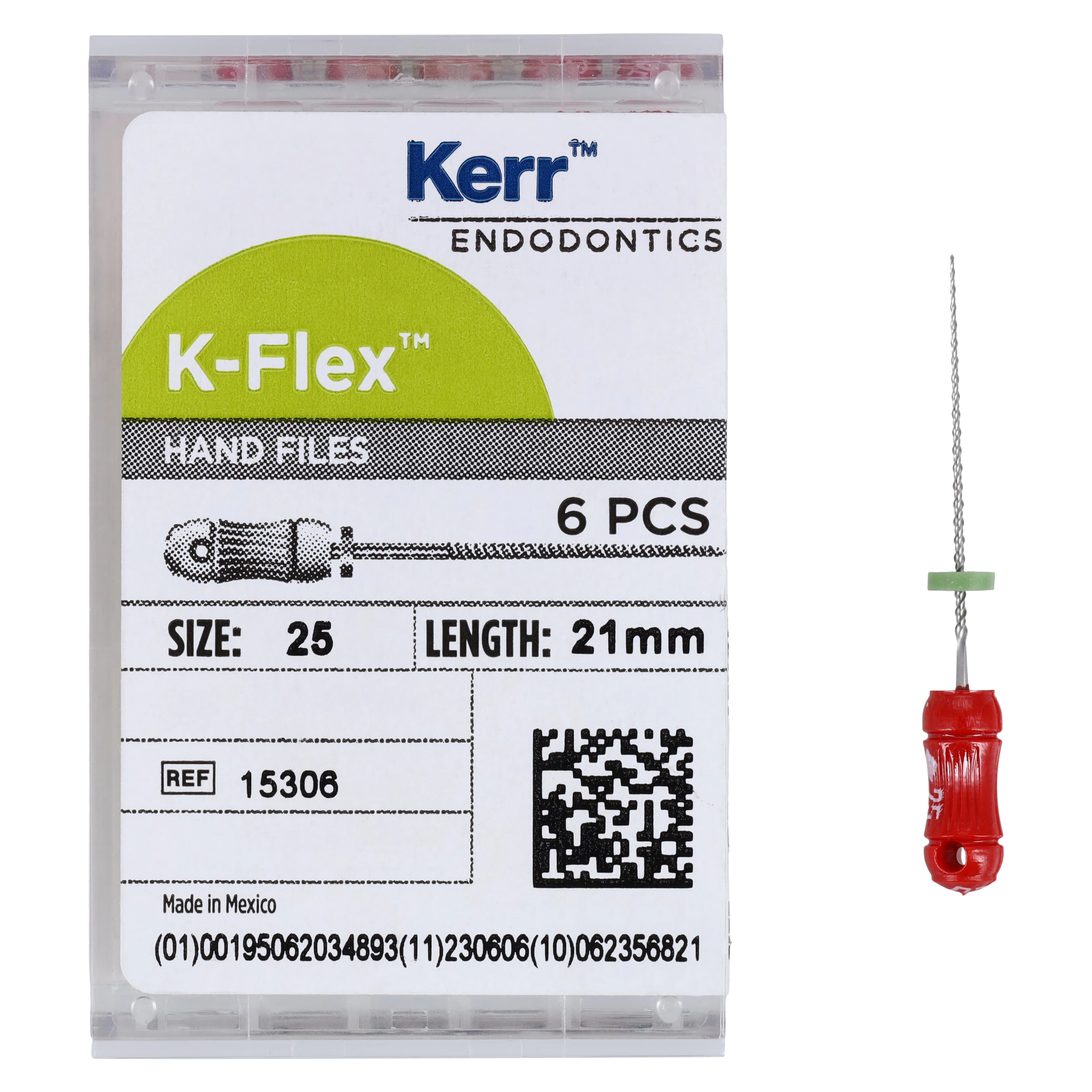 Kerr K-Flex Files, Stainless Steel, Size #25, 21mm, Red, 6/Pack, 15306 thumbnail 4