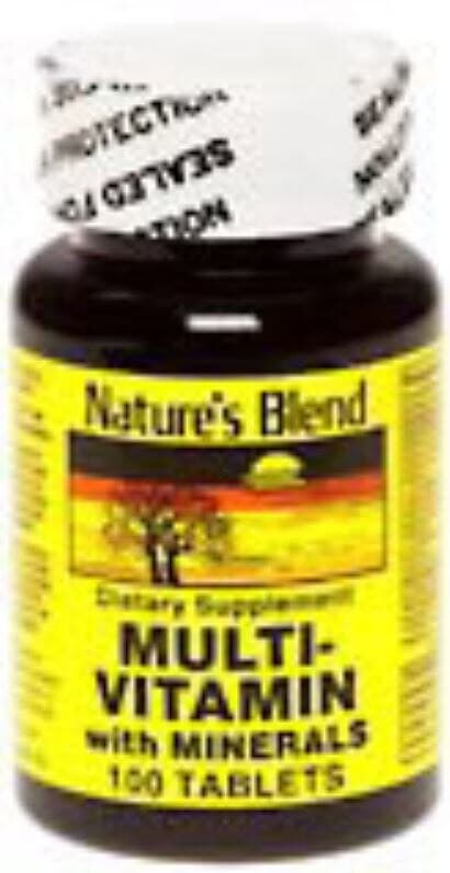 Nature's Blend Multivitamin & Mineral Supplement Tablets, 100/Bottle - Nature's Blend MultiVit & Min - Image 1