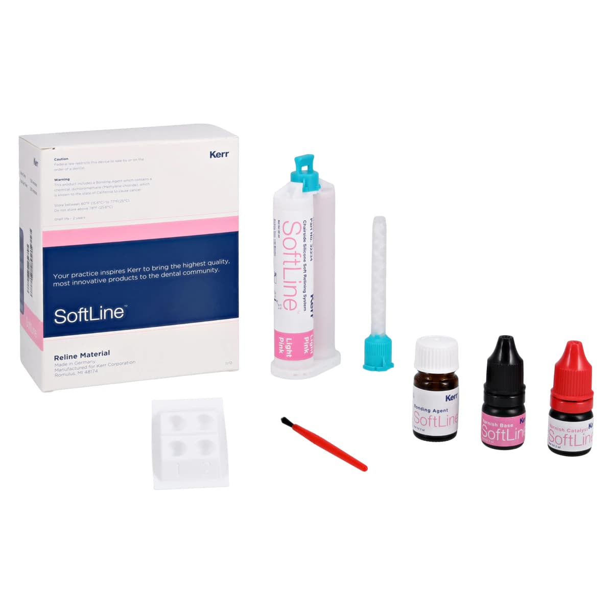 Kerr SoftLine Chairside Silicone Soft Relining System Intro Kit, Light Pink, 50 mL Cartridge, #32232 thumbnail 9
