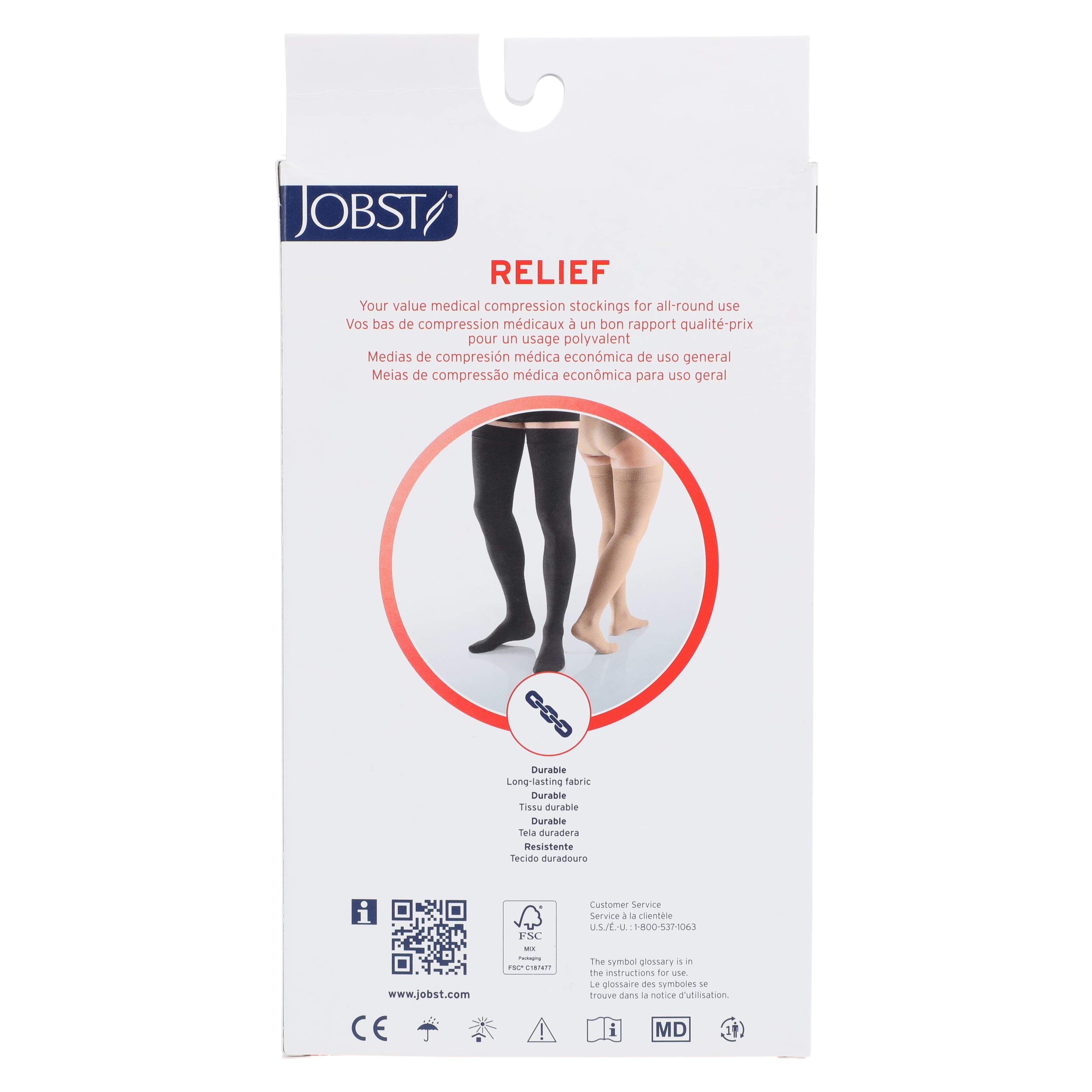 Jobst Relief Compression Stocking, Open Toe, 20-30 mmHg, X-Large, Unisex thumbnail 3