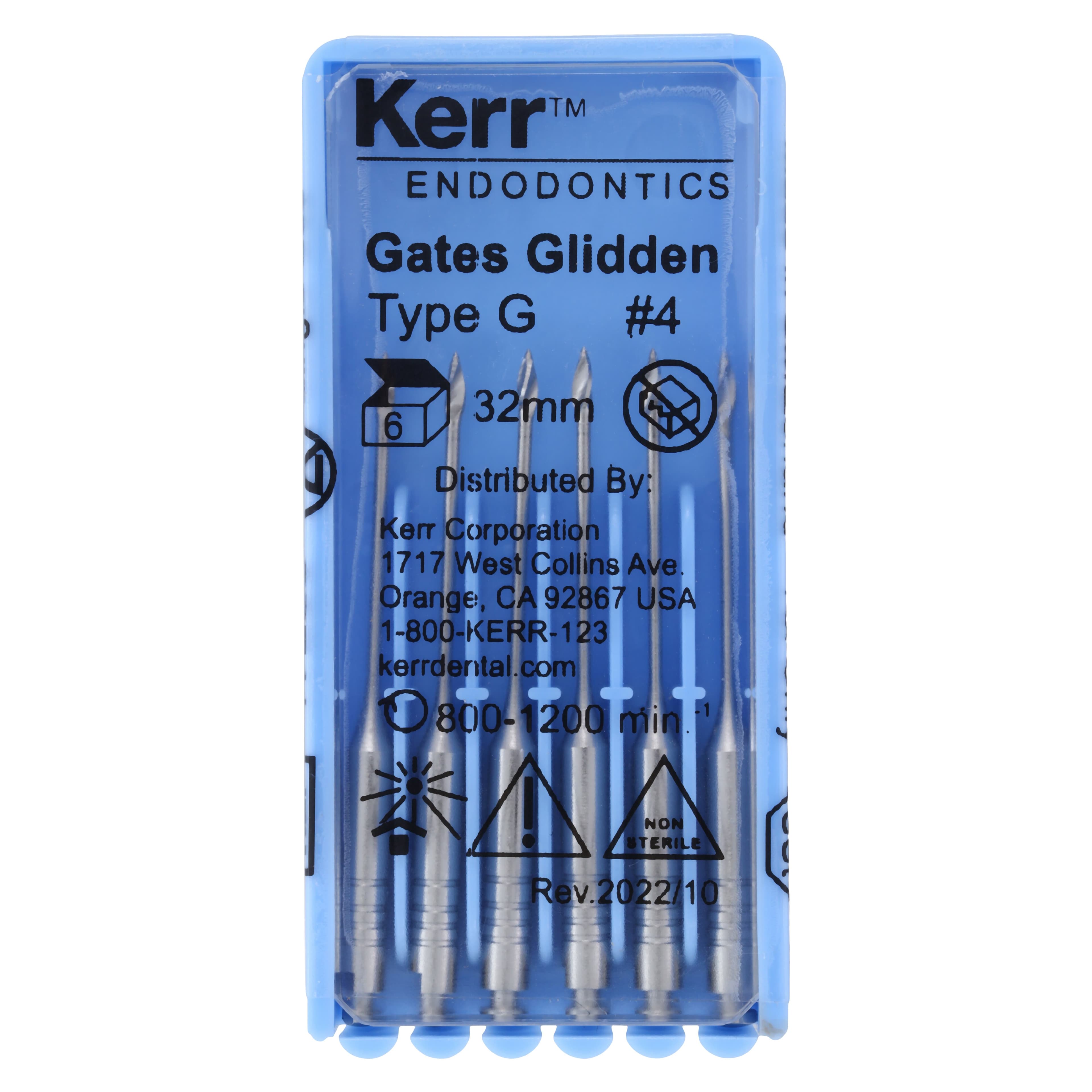 Kerr Gates Glidden Drills, RA (Right Angle), 32 mm, Size #4, 6/Pkg, 17286 thumbnail 4