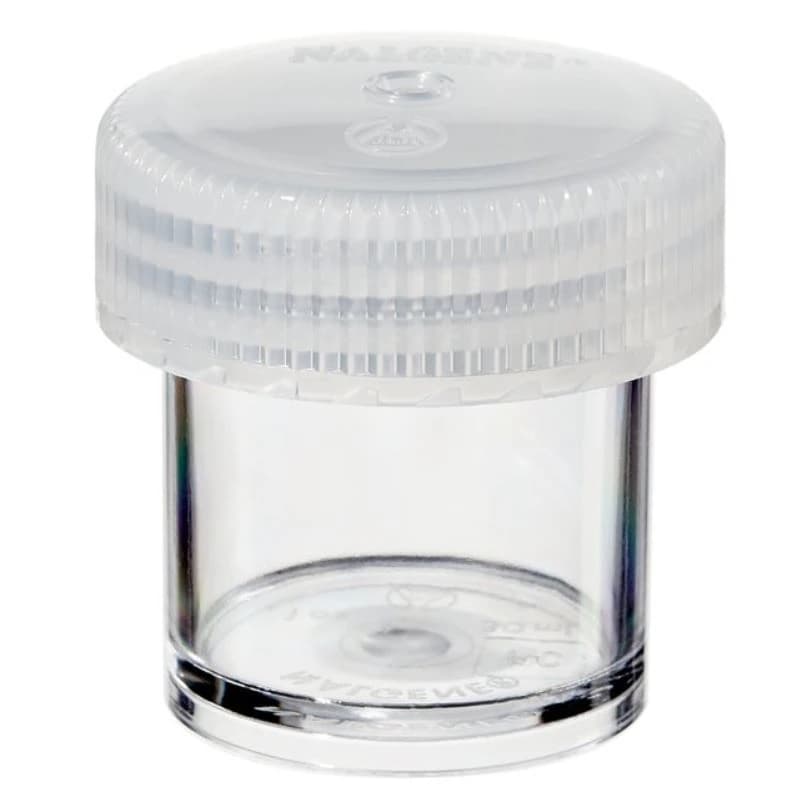 Nalgene Storage Jar, Polycarbonate, White/Clear, 1 oz, with Screw Lid - Jar Moth Strt Sd PP Screw Lid - Image 1