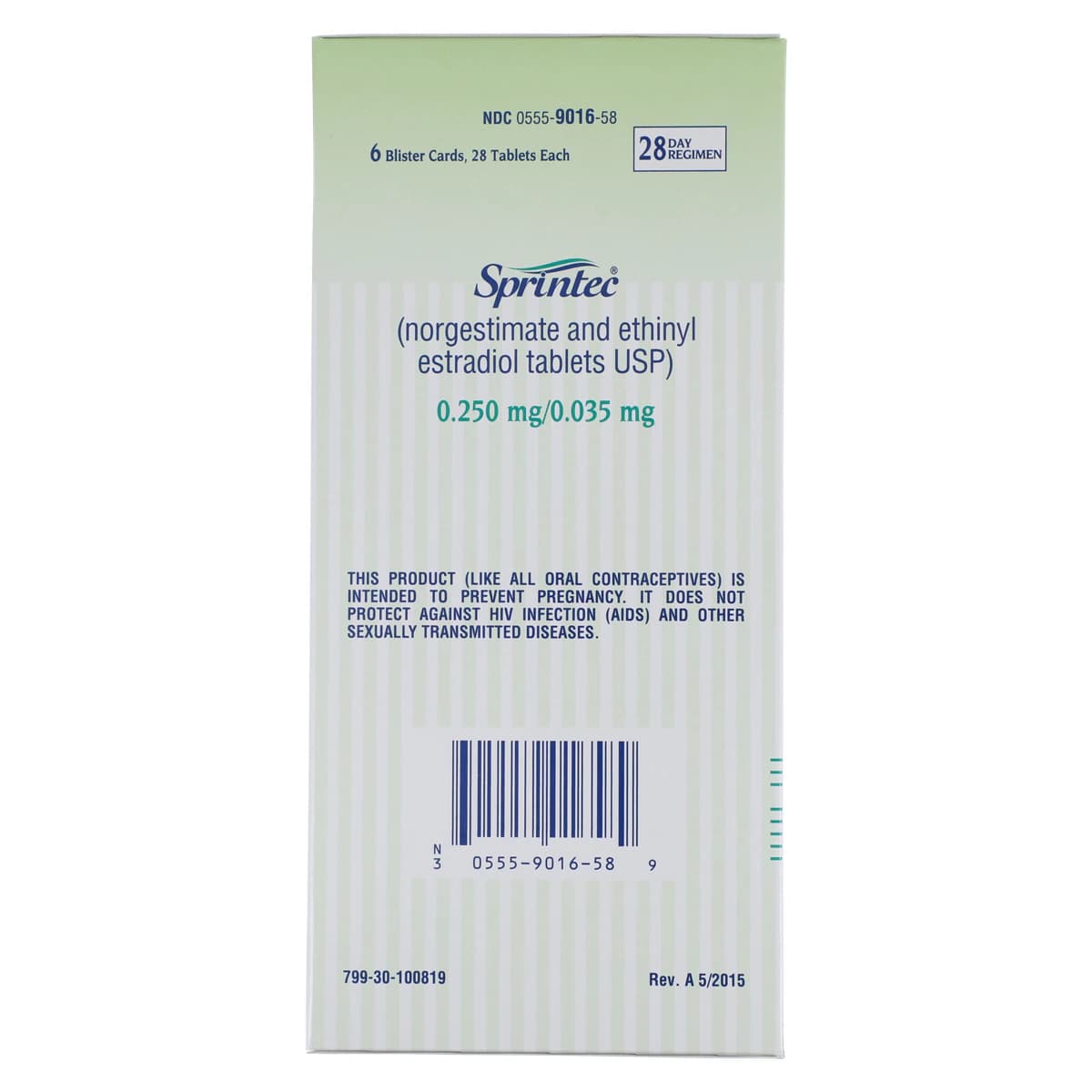 Sprintec 28 Day Tablet, Norgestimate 0.25mg/Ethinyl Estradiol 0.035mg, Blister Pack thumbnail 5
