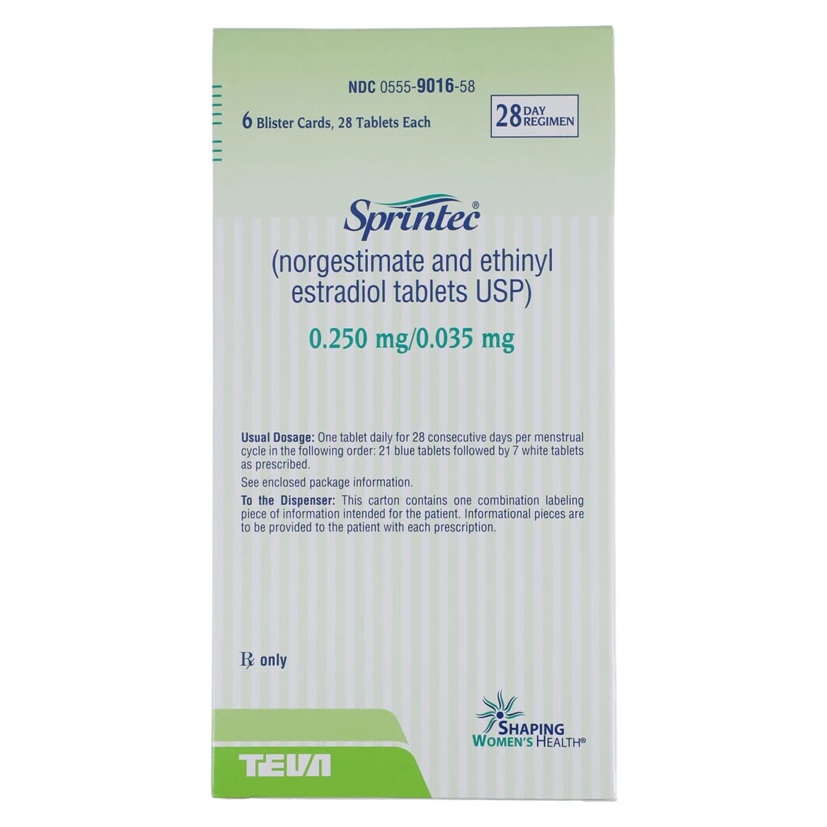 Sprintec 28 Day Tablet, Norgestimate 0.25mg/Ethinyl Estradiol 0.035mg, Blister Pack thumbnail 6