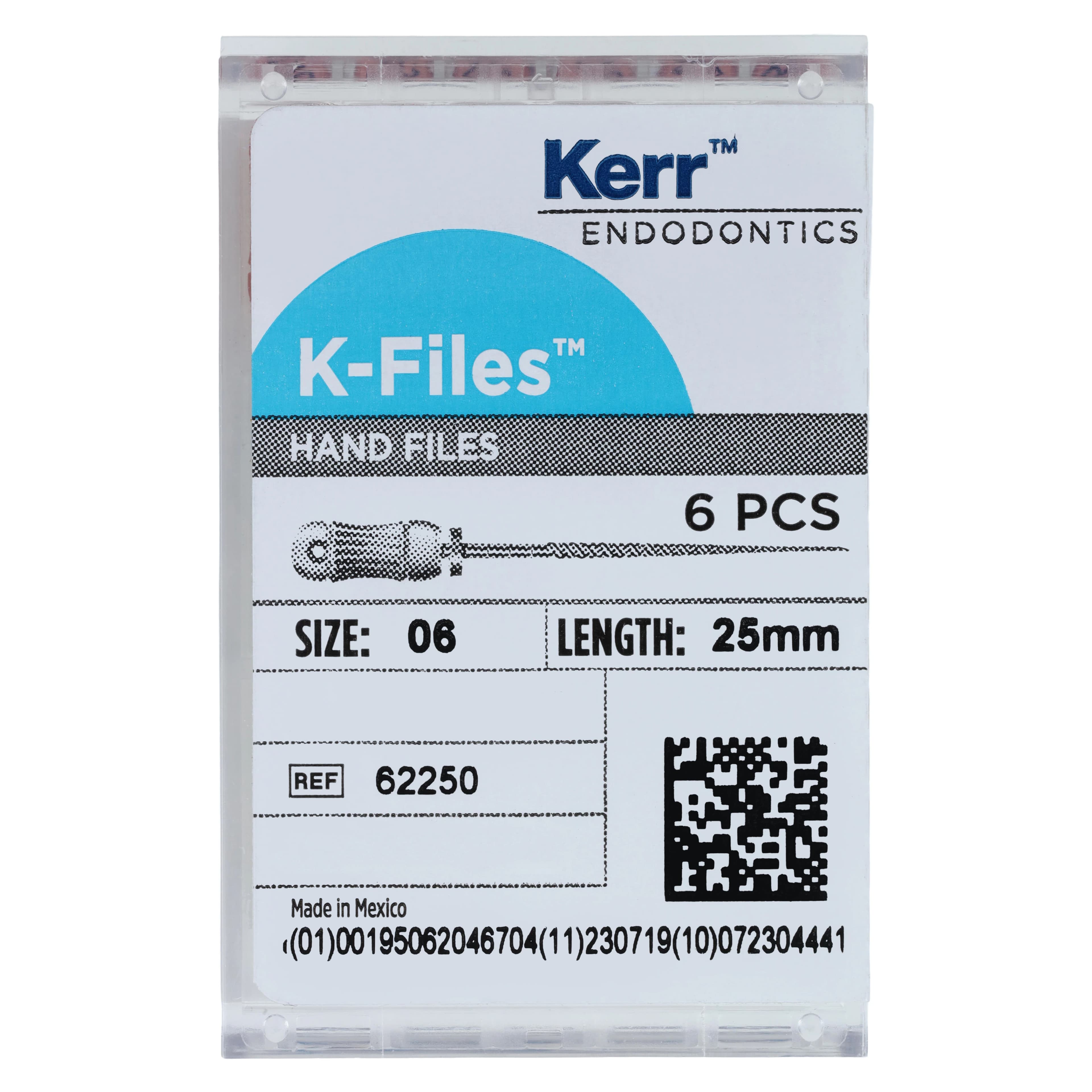 Kerr K-File, Stainless Steel, 25 mm, #06, Pink, 6/Pk, 62250 thumbnail 6