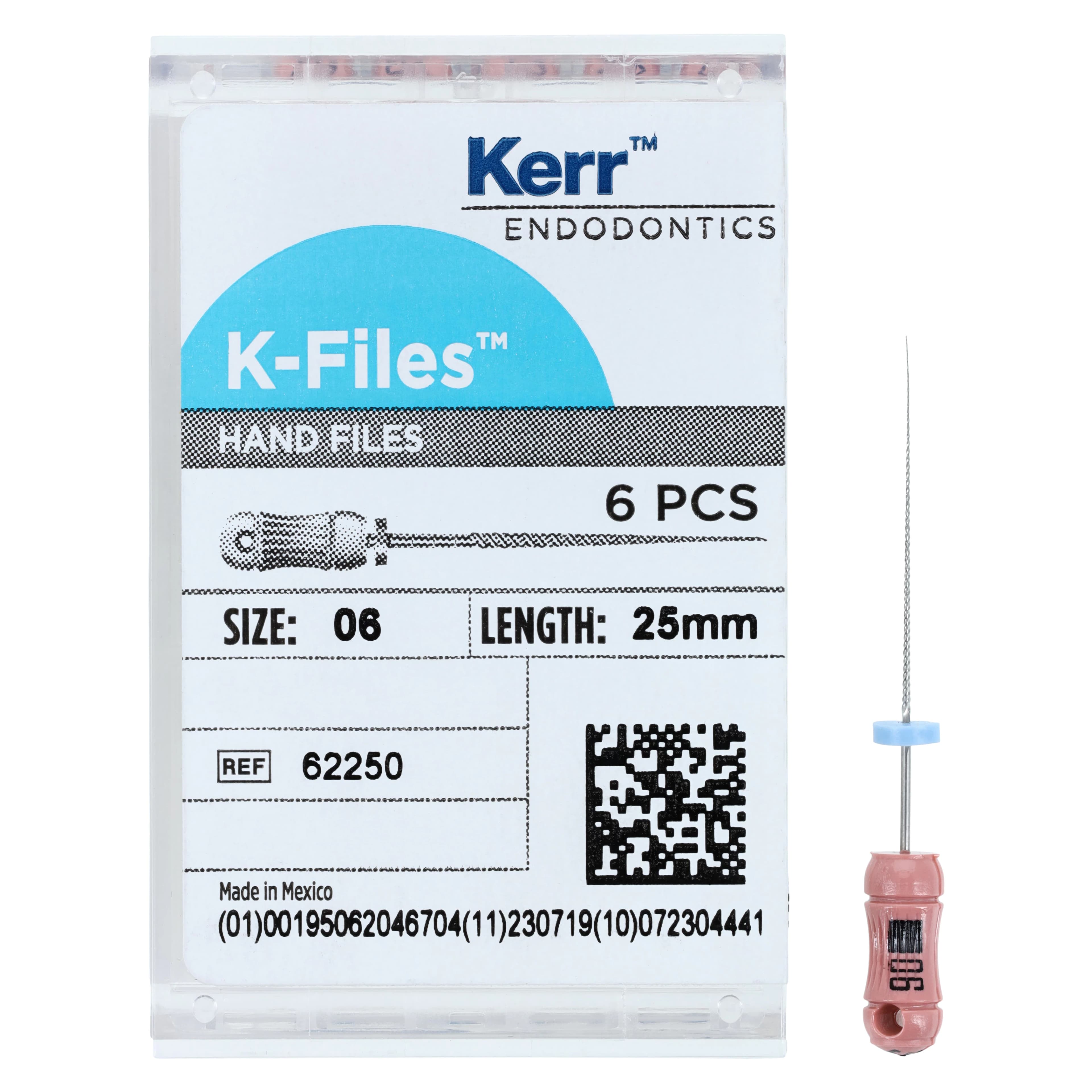 Kerr K-File, Stainless Steel, 25 mm, #06, Pink, 6/Pk, 62250 thumbnail 5