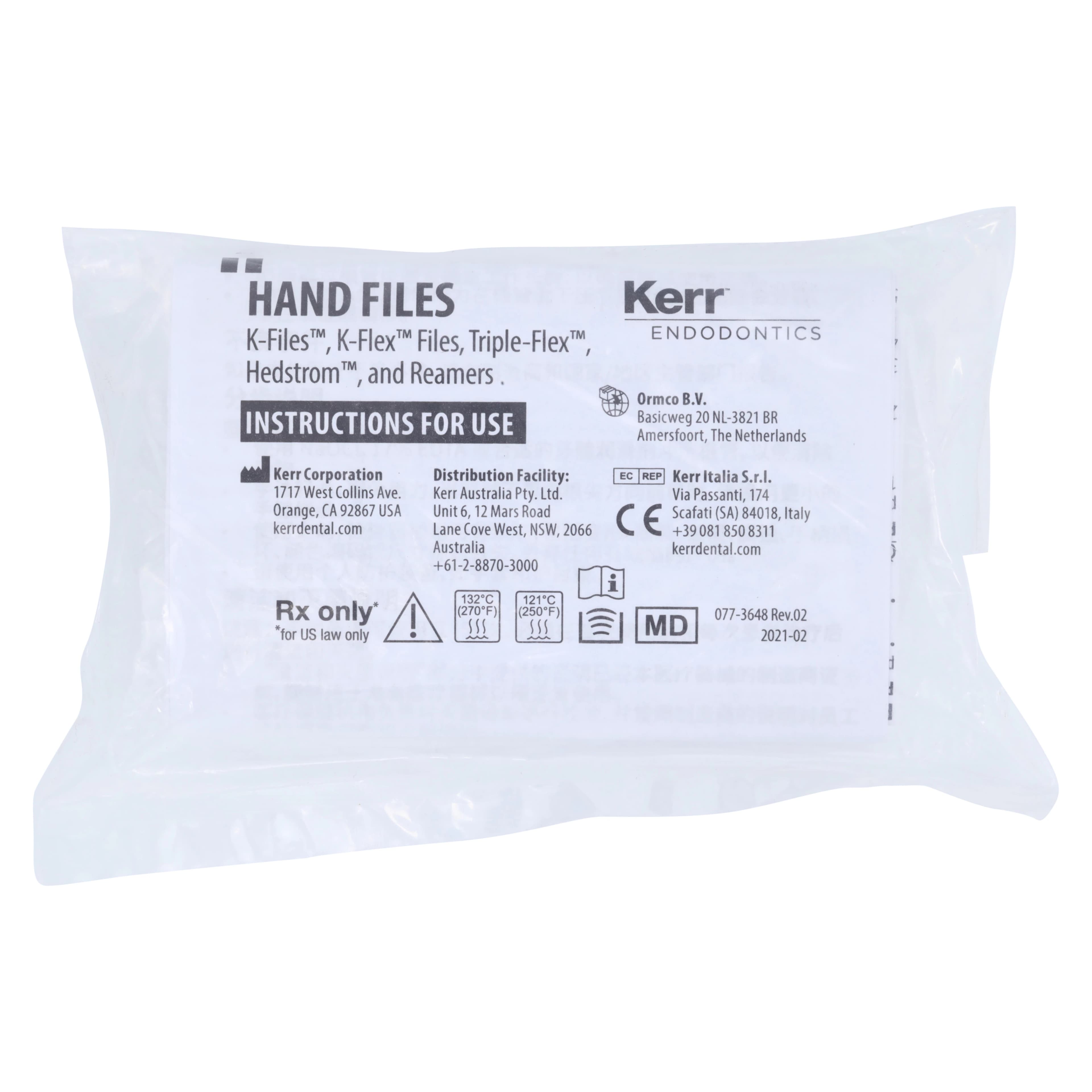Kerr Endodontics Hedstrom Files, Stainless Steel, 25 mm, #45-80 Assorted, 6/Pk, 11360 thumbnail 2