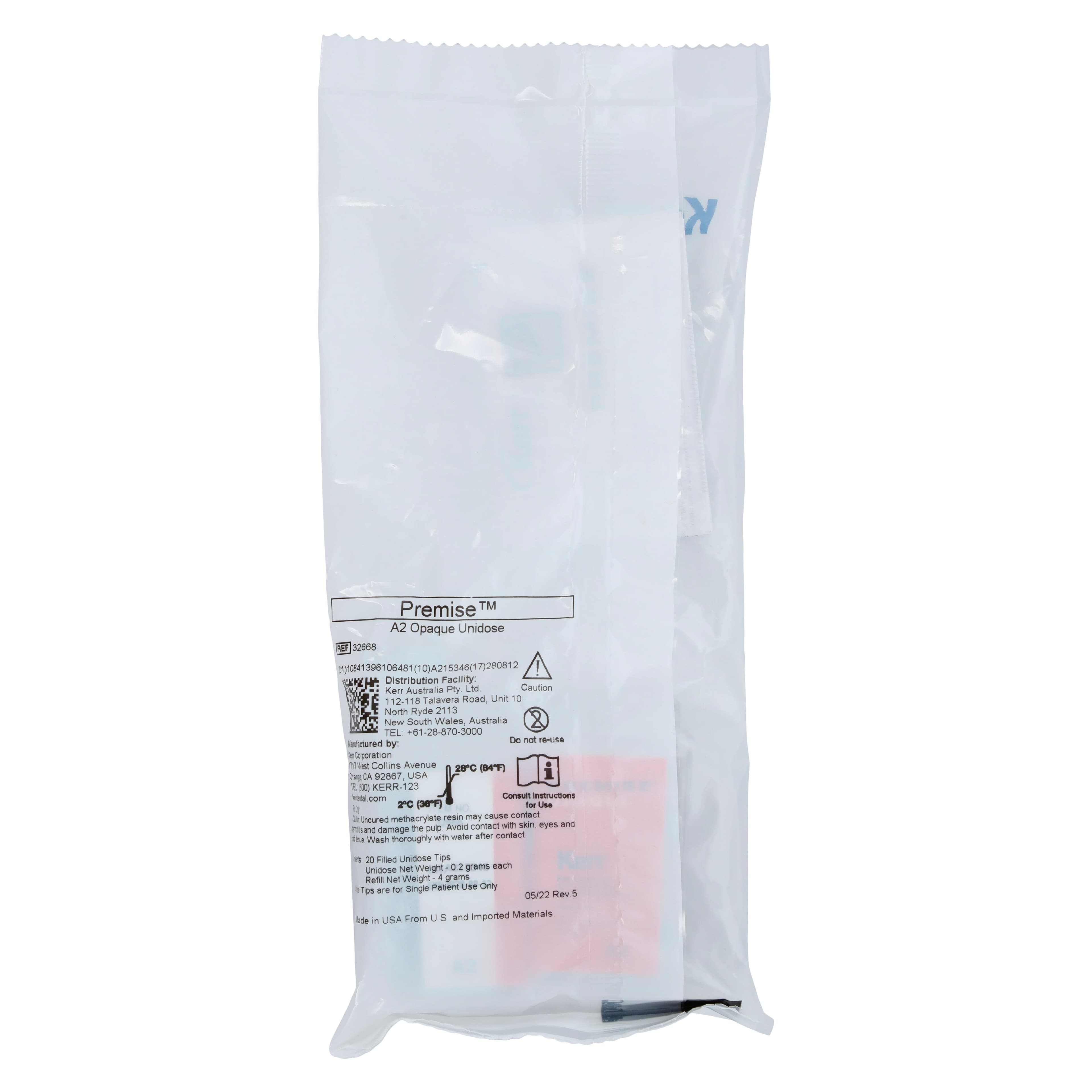 Kerr Premise Universal Nanofilled Restorative Composite, Opaque A2, 0.2 g Unidose Refill, 20/Pkg, #32668 thumbnail 6