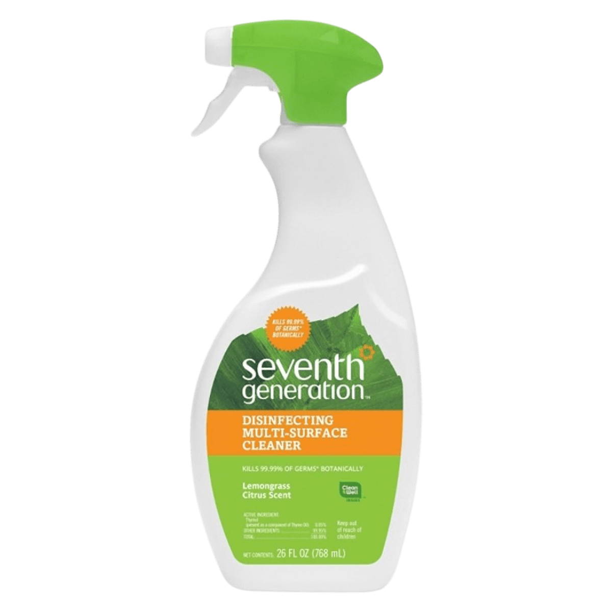 Seventh Generation Multi-Surface Spray Cleaner, Lemongrass & Thyme Scent, 26 oz Bottle - Spray Multi-Surface Lemongrass - Image 1