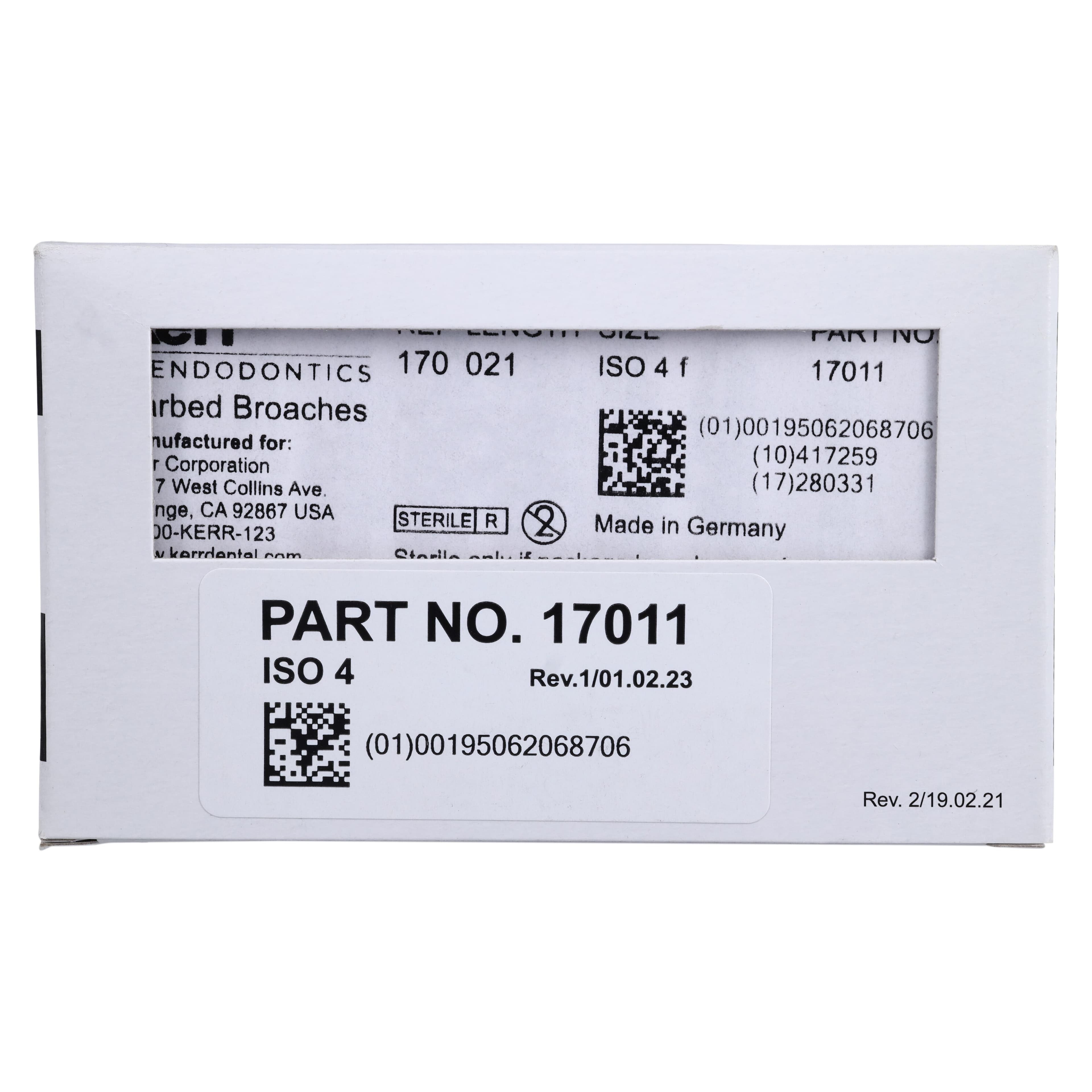 Kerr Barbed Broaches, Fine (Blue), 21mm, Presterilized, 30/Pkg, #17011 thumbnail 4