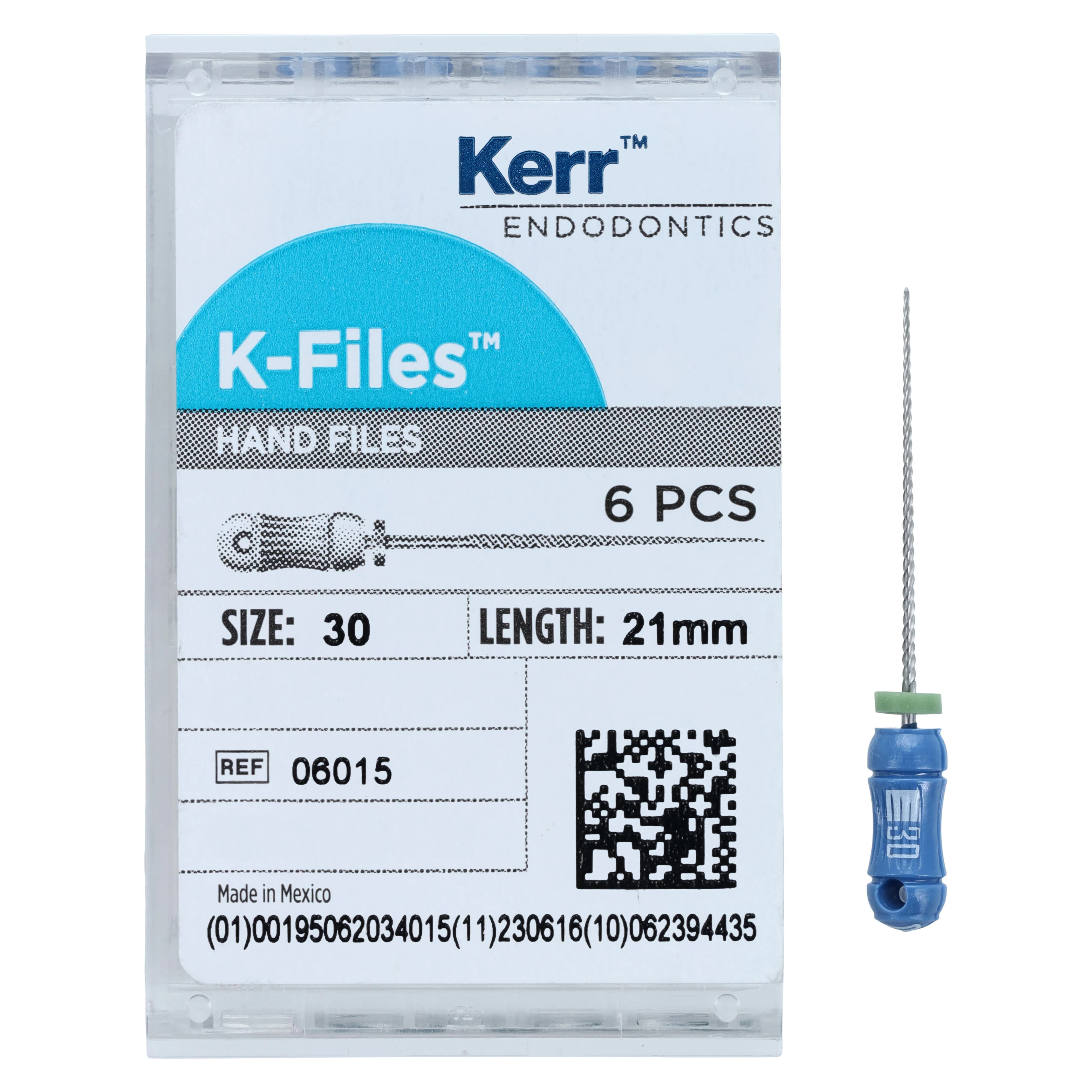 Kerr K-Files, Stainless Steel, 21 mm, #30, Blue, 6/Pk, 06015 thumbnail 4