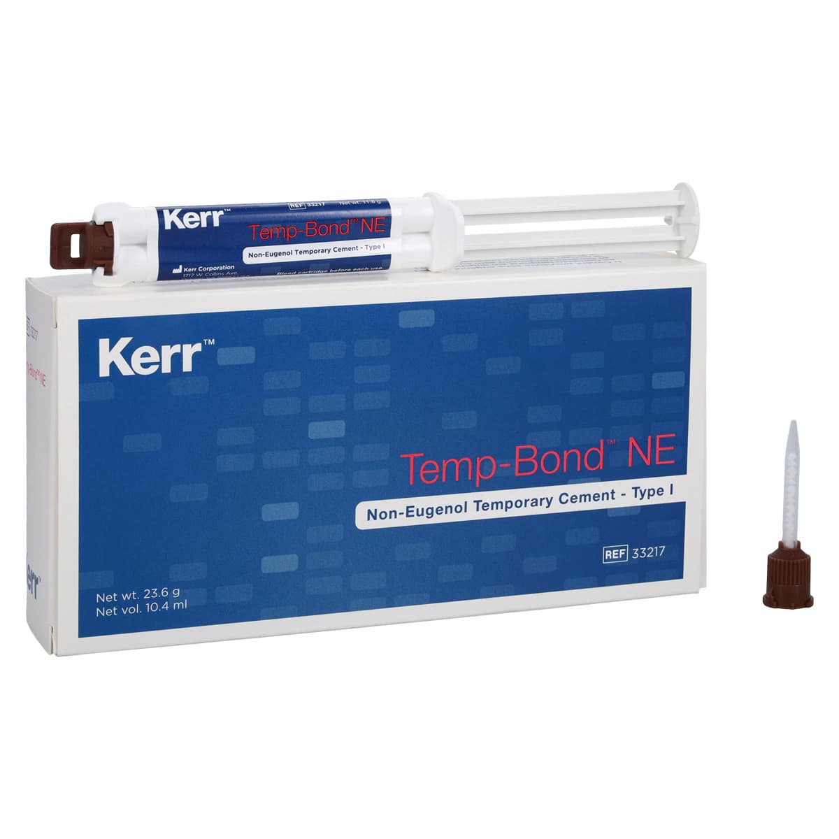 Kerr TempBond NE Non-Eugenol Temporary Cement, Automix Syringe Kit, 2 x 11.8 g Syringes + 20 Mixing Tips, 33217 - TempBond Temporary Cement, Non-Eugenol, Automix Syringe Kit, 11.8 g, 2/Pk, 33217 - Image 1