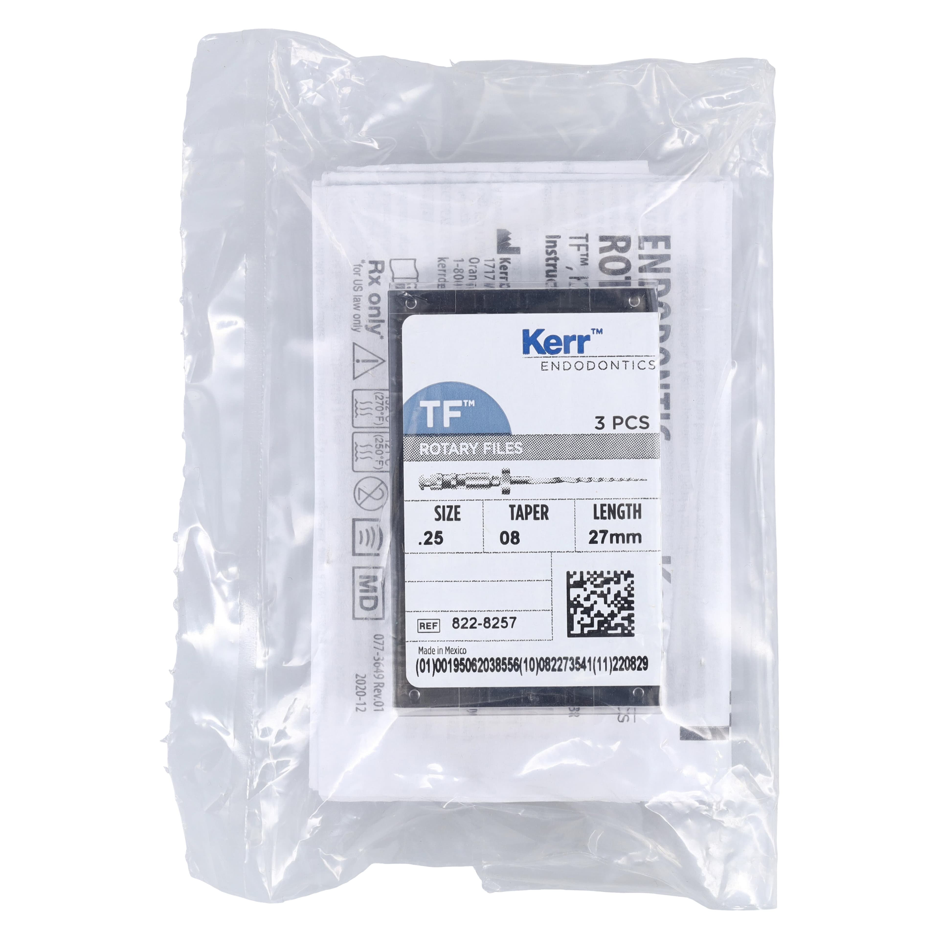 Kerr TF Twisted Files Rotary Endodontic File, #25, .08 Taper, 27mm, Red, 3/Pkg, 822-8257 thumbnail 7