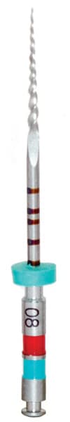 Kerr TF Twisted Files Rotary Endodontic File, #25, .08 Taper, 27mm, Red, 3/Pkg, 822-8257 - Twisted Files .08 27mm #25 3/Bx, 8228257 - Image 1