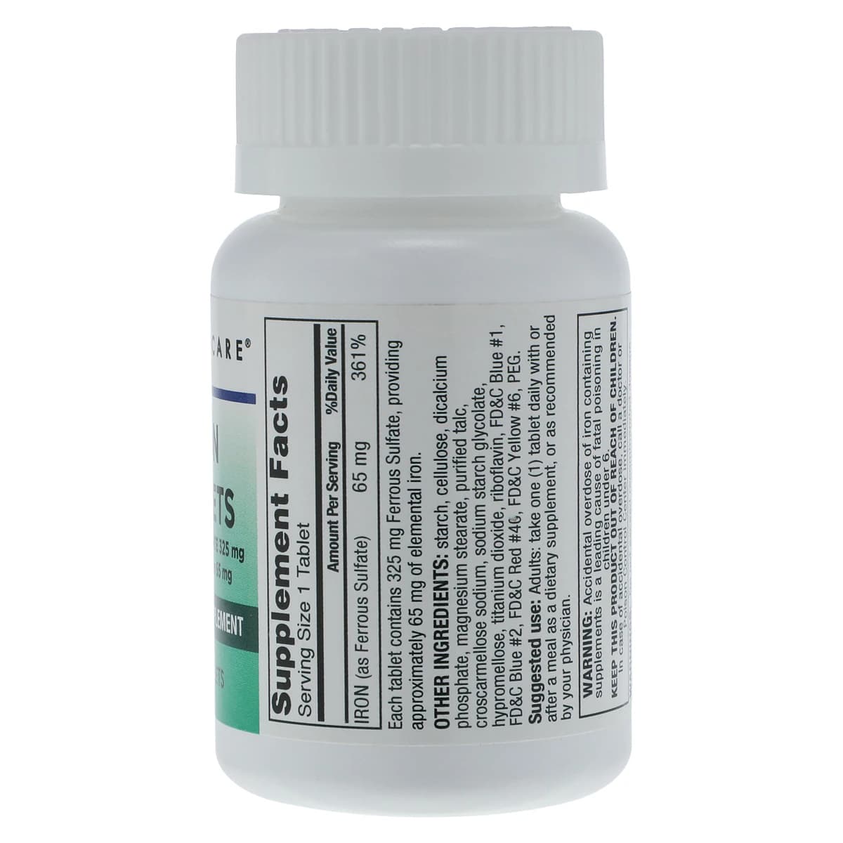 Ferrous Sulfate Tablets 325mg, 100/Bottle, Geri-Care Pharmaceuticals thumbnail 3