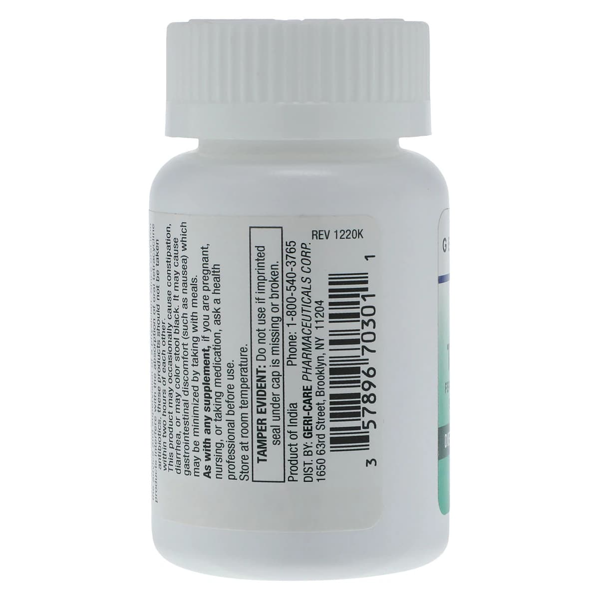 Ferrous Sulfate Tablets 325mg, 100/Bottle, Geri-Care Pharmaceuticals thumbnail 4