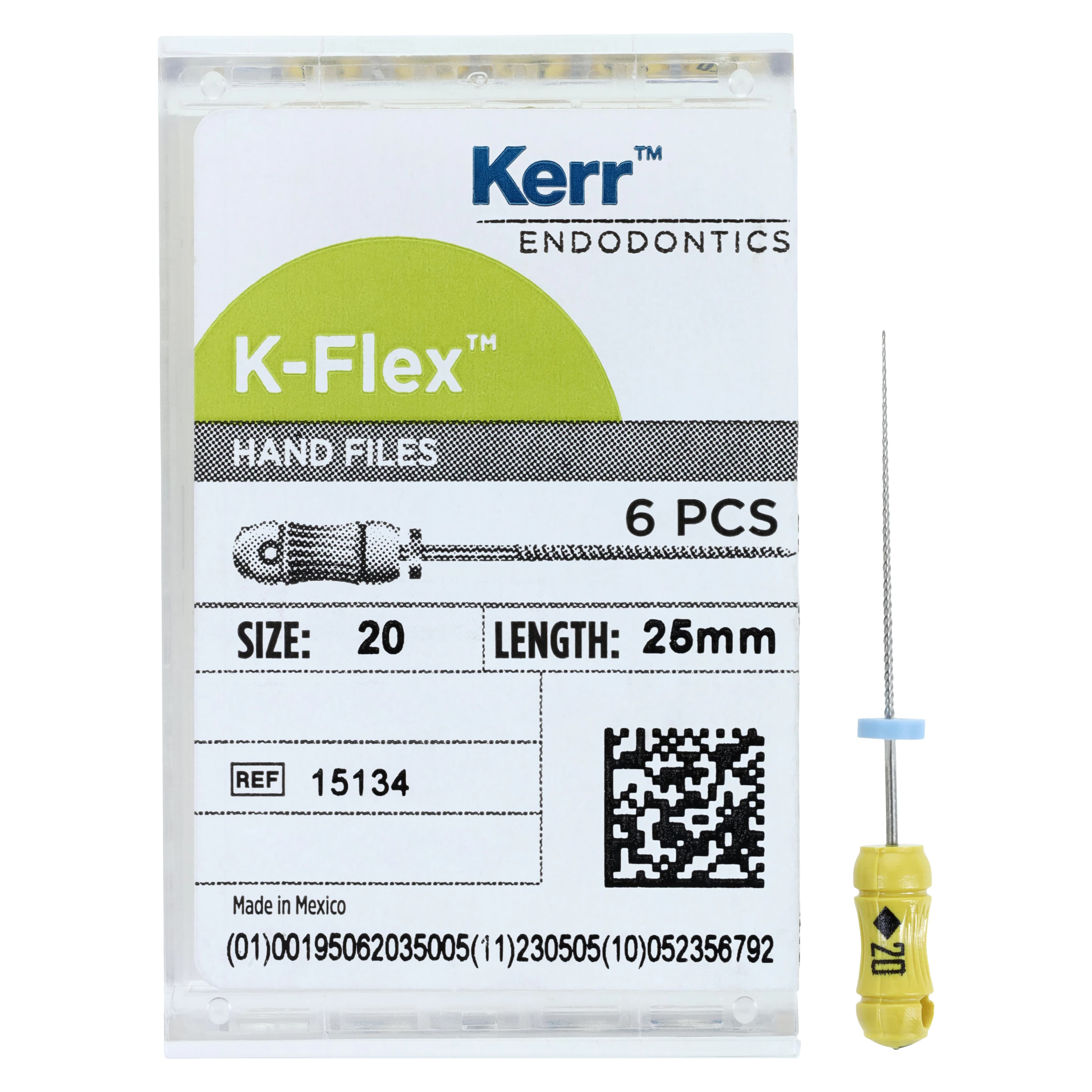Kerr K-Flex Endodontic Files, #20 (Yellow), 25 mm, Stainless Steel, 6/Box, 15134 thumbnail 4