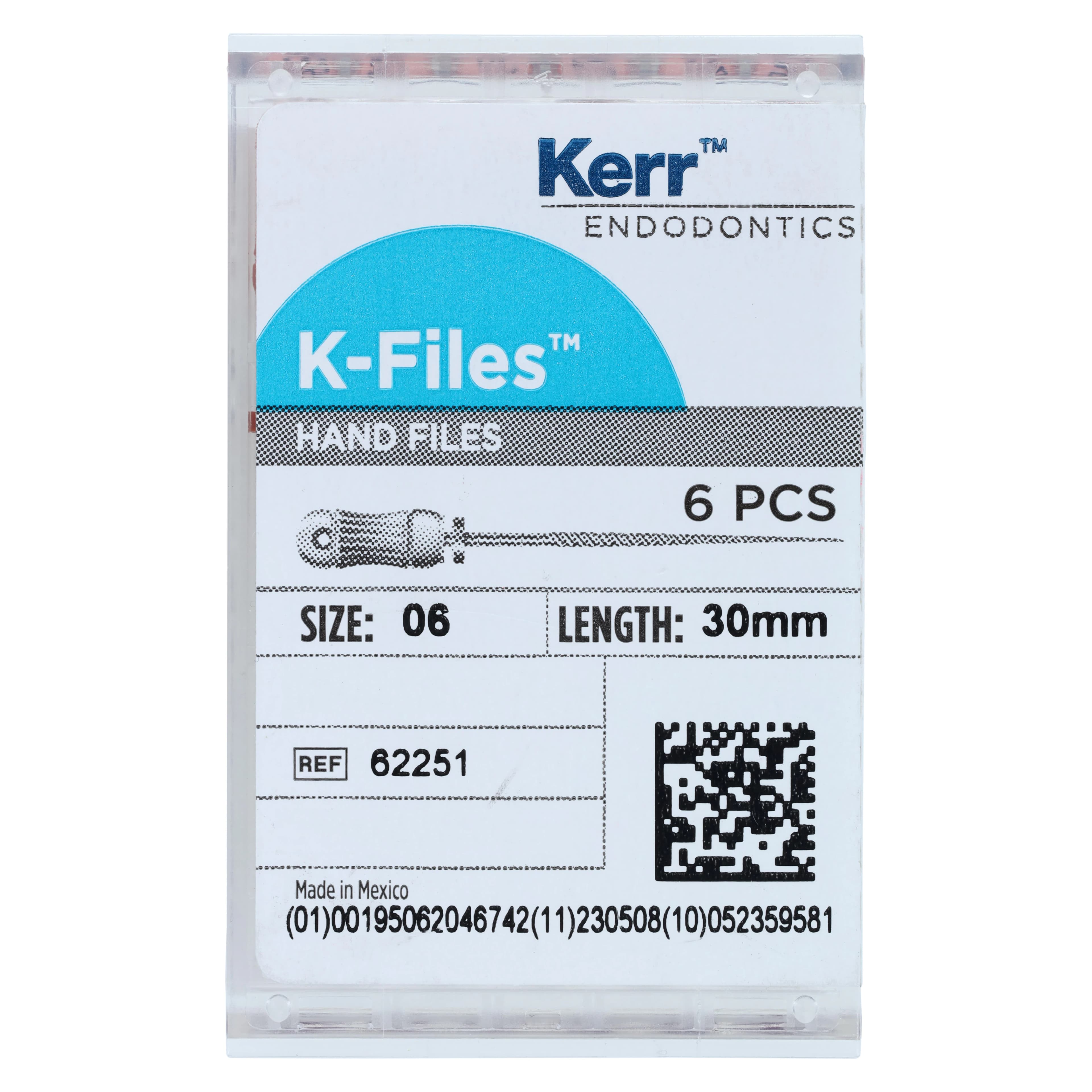 Kerr K-File, Stainless Steel, 30 mm, #06, Pink, 6/Pk, 62251 thumbnail 5
