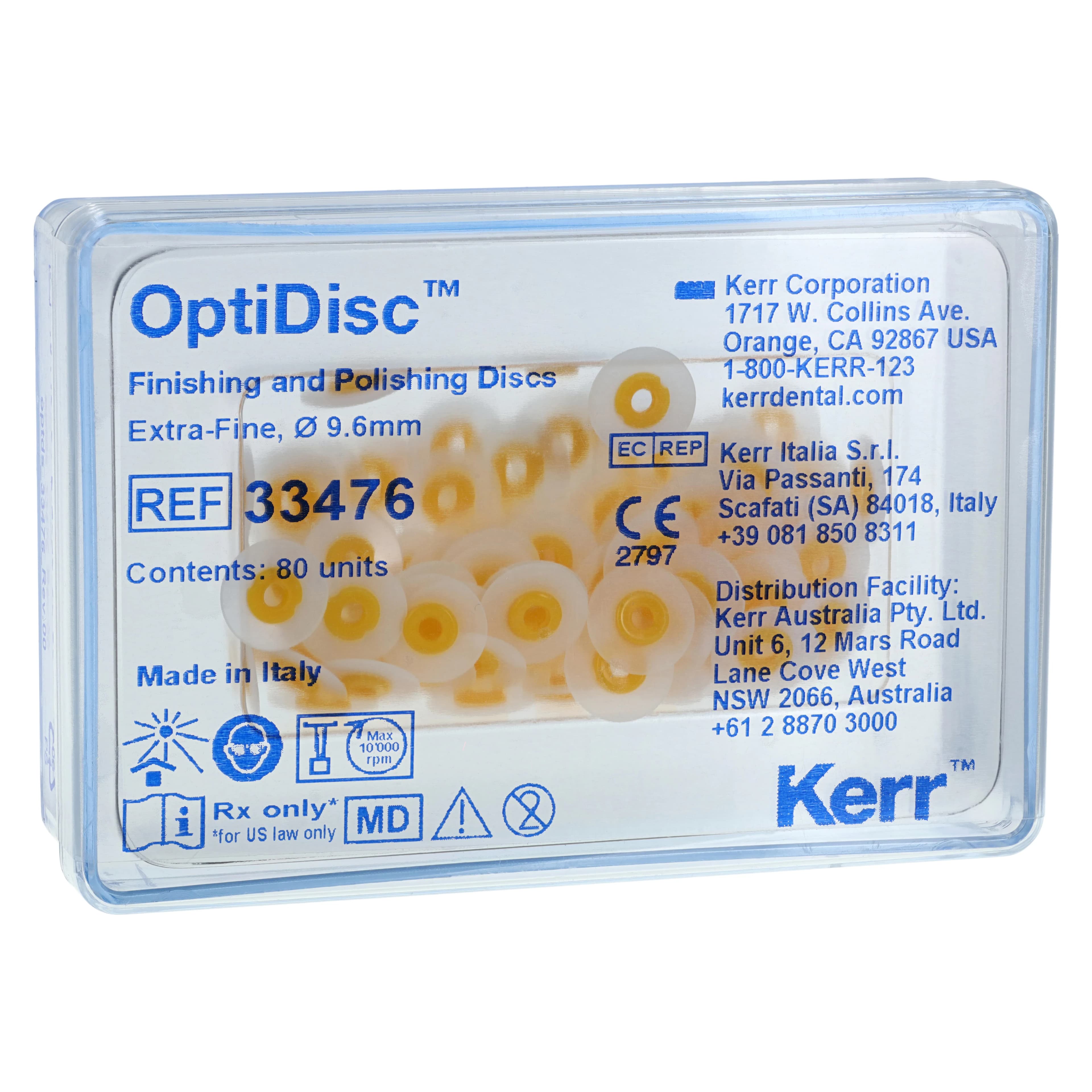 Kerr OptiDisc Finishing & Polishing Disc Refills, 9.6 mm, X-Fine (Extra Fine), 80/Pk, #33476 - OptiDisc Refills 9.6mm X-Fine 80/Pk - Image 1