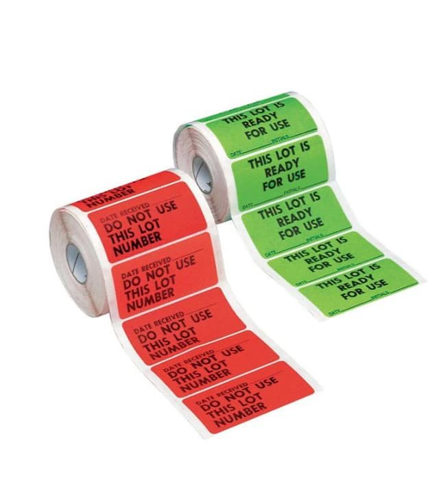 Cardinal Health Lot Signal Label, Stop/Do Not Use, Red, 1-1/2" x 3", 500/Roll - Label Lot Signal S/P Stop Red - Image 1