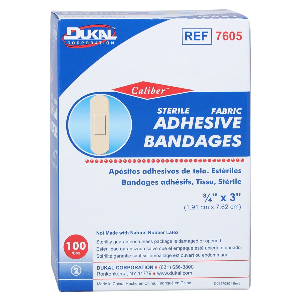 Caliber Adhesive Bandage Fabric, 3/4" x 3", Tan, Sterile, 2400/Case thumbnail 4