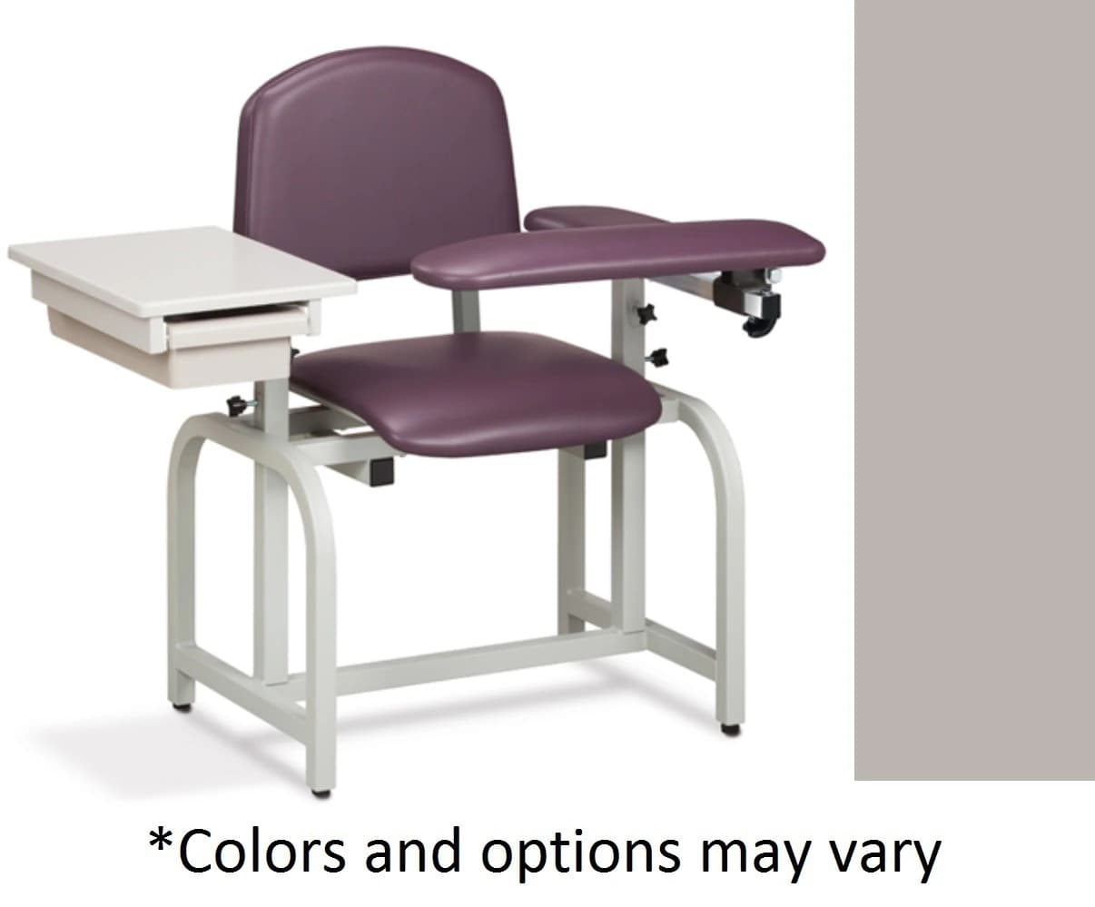 Clinton Industries Lab X Series Blood Draw Chair, Country Mist, Powder-Coated Steel, 400 lb Capacity, Flip Arm - Chair Blood Draw Flip Arm - Image 1