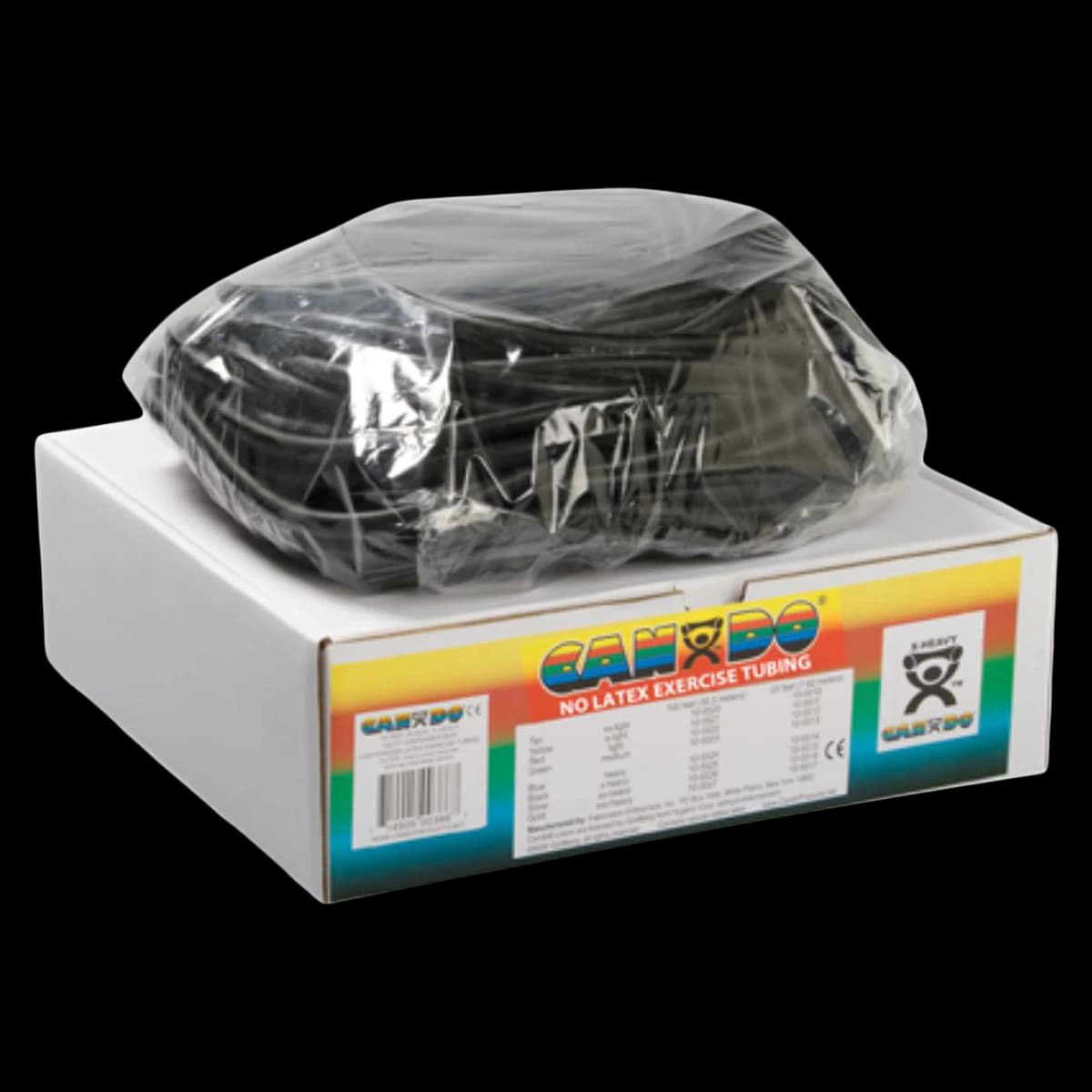 CanDo Exercise Tubing, X-Heavy Resistance, Black, 100 ft Roll - Exercise Tubing Cando Black - Image 1