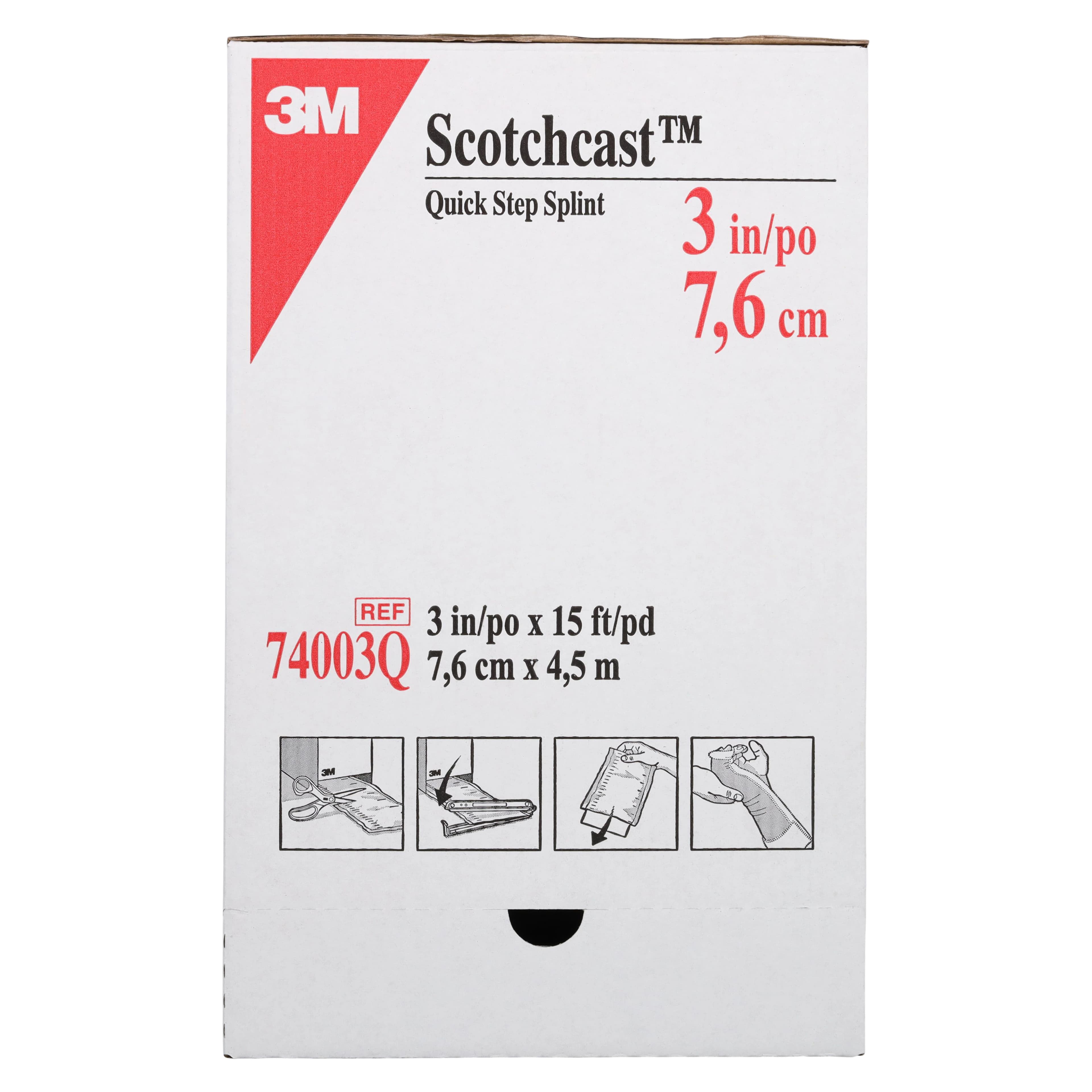 3M Scotchcast Quick Step Double Sided Felt Roll Splint, 3" x 15 ft, 1 Roll/Box, 74003Q thumbnail 5