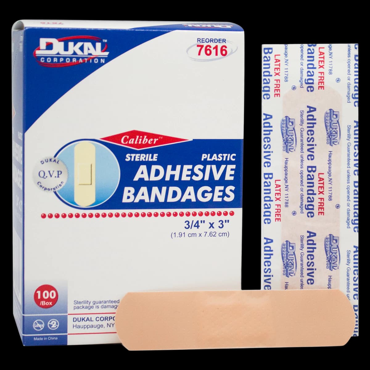 Caliber Adhesive Bandage Plastic Strip, 3/4" x 3", Tan, Sterile, 2400/Case - Bandage Adhsv Plast Strip Tan - Image 1