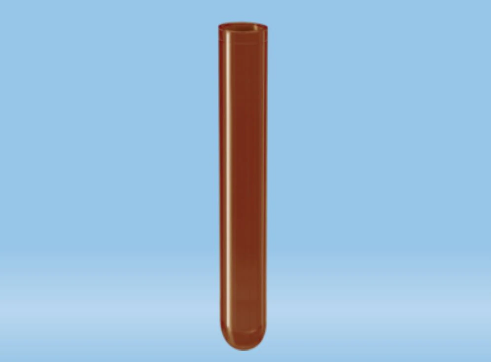 Sarstedt Polypropylene Test Tube, 5mL, 12x75mm, Round Bottom, No Cap, Non-Sterile, StackPack, Brown, 1000/Package - Tube PP Stacked 5mL - Image 1