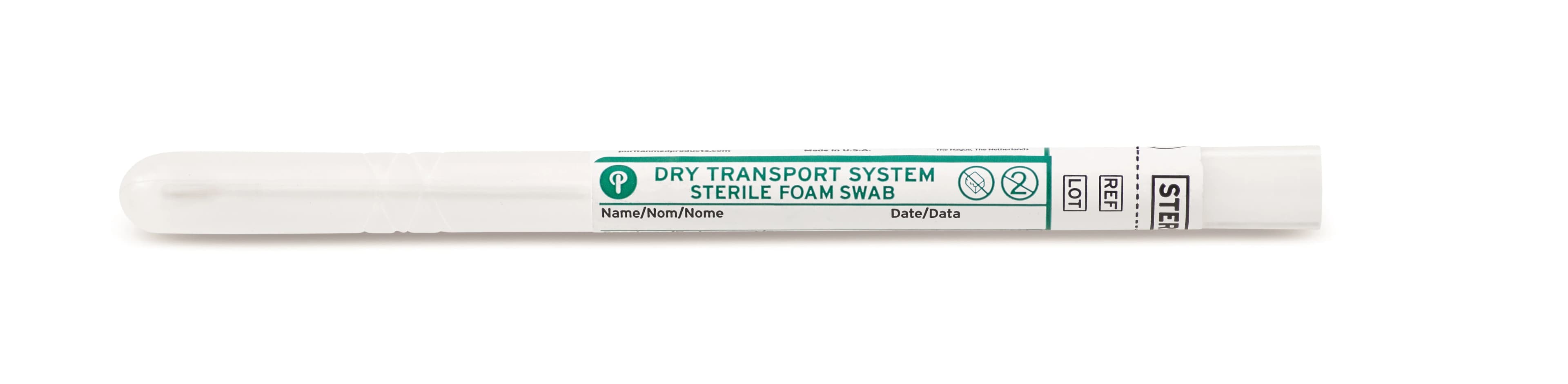 Puritan Medical Products Sterile Foam Swab with Polystyrene Handle, 6" Length, with Dry Transport Tube, 500/Case - Transport Tb FmTip/PlystrHndl - Image 1