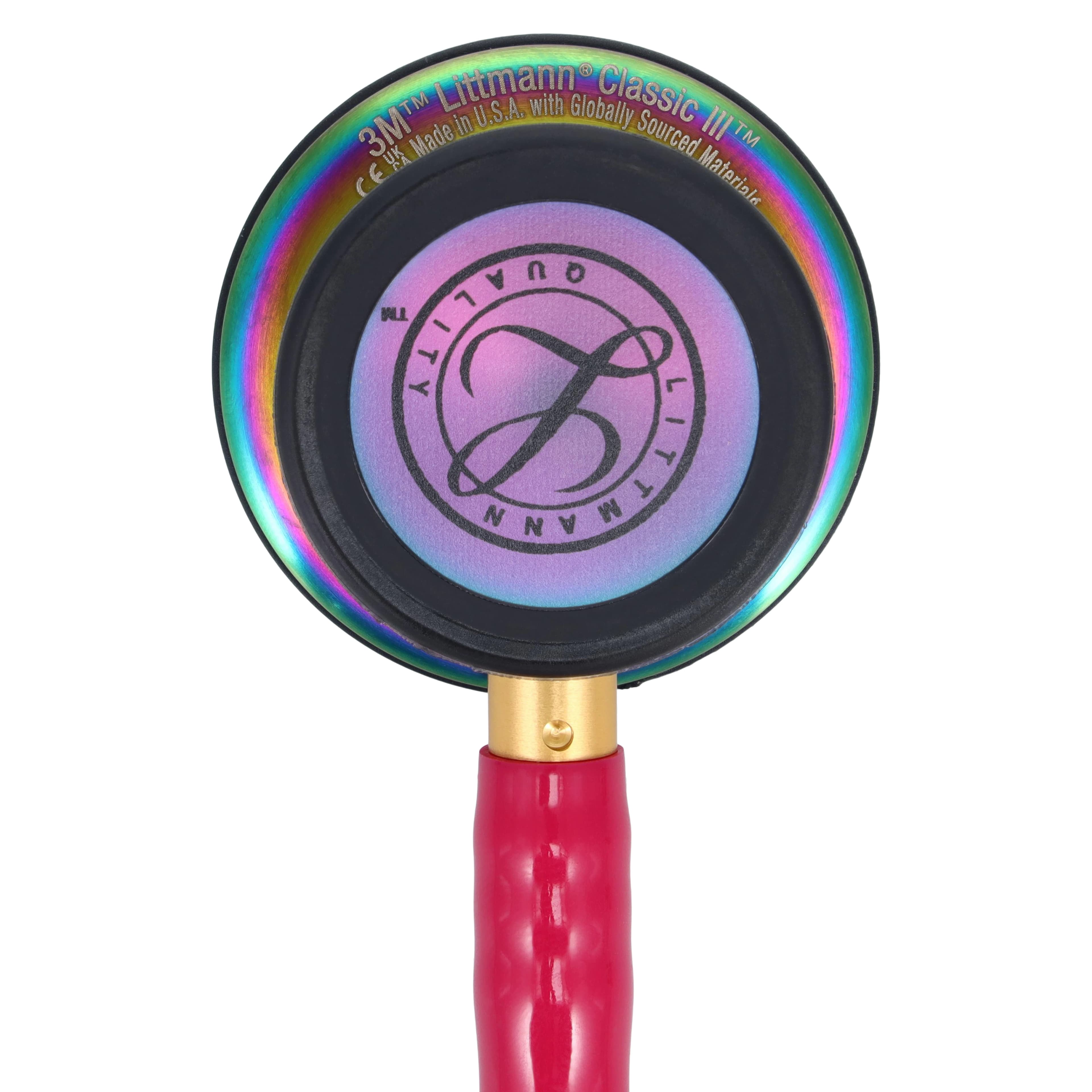 3M Littmann Classic III Stethoscope, Adult/Pediatric, Rainbow Raspberry, Single Lumen Tubing, 1 Each thumbnail 3